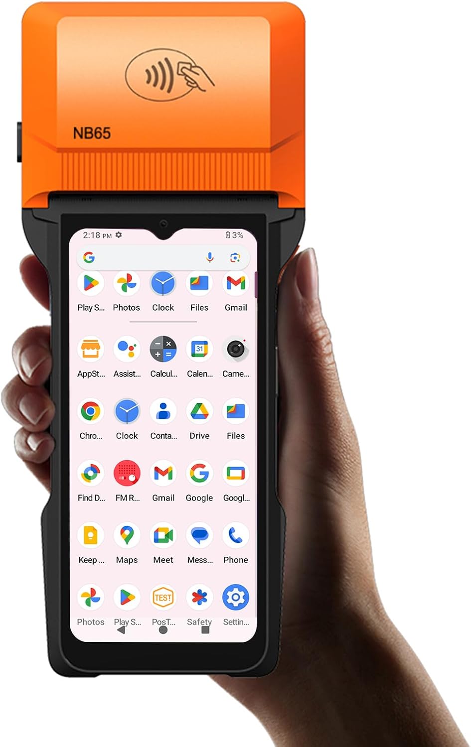 Alacrity Handheld POS PDA Android 14 Receipt Printer 3GB+32GB 1D 2D Barcode Scanner, Wifi/Gps/BT/4G Full Network Connection, 6.5