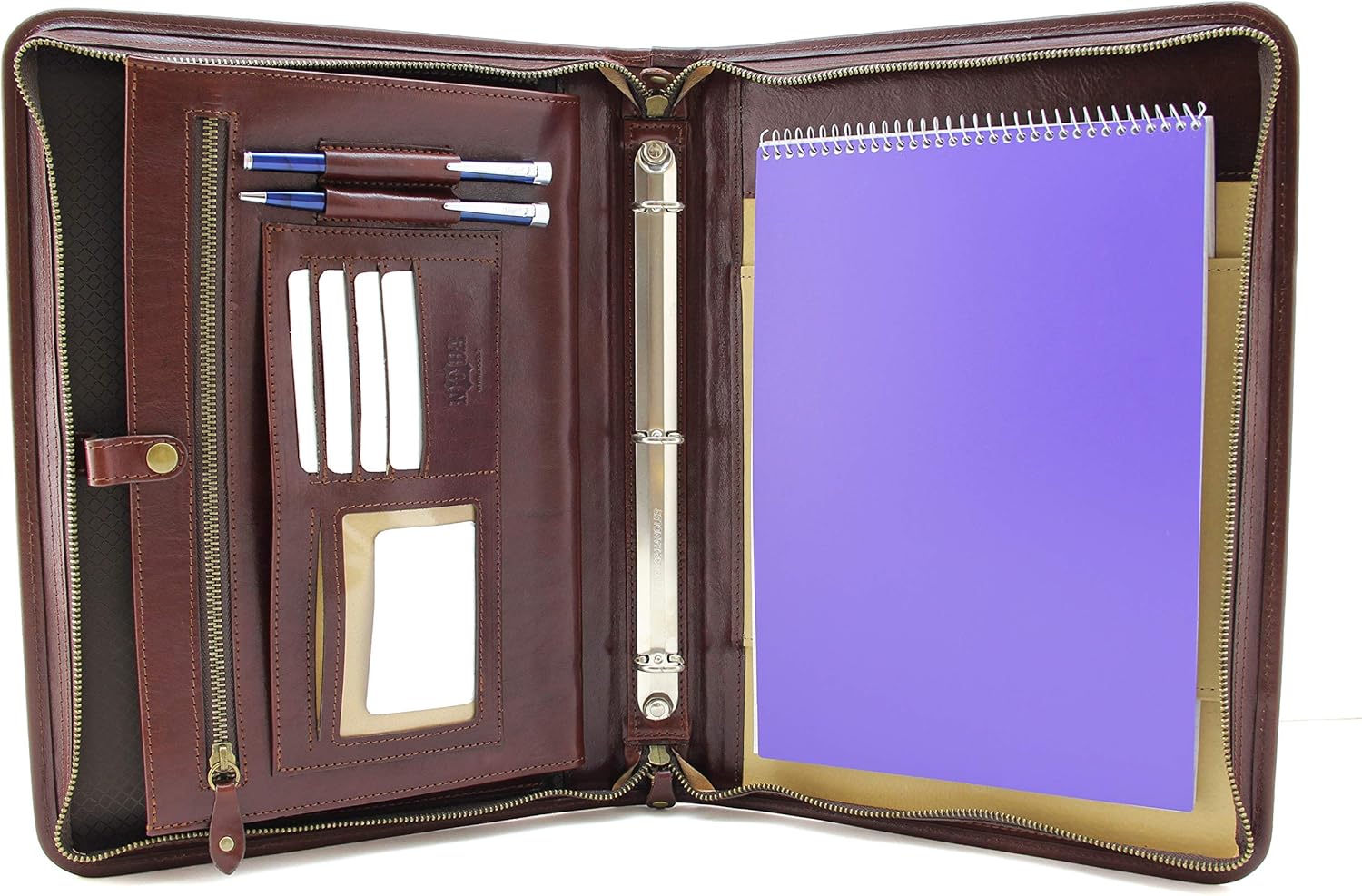 Noda Zippered Padfolio Portfolio Binder, Interview Resume Document Organizer. Internal Holders for iPad/Tablet (up to 10.1