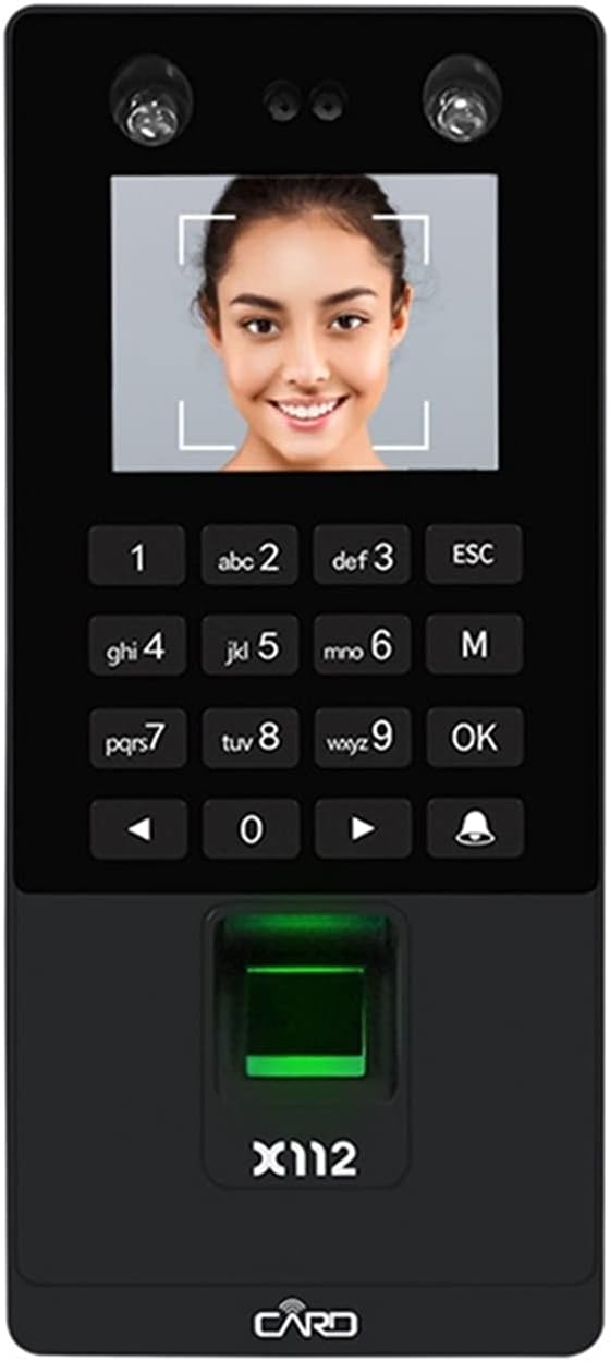 GHJKLZNMRU Time Clock Biometric Facial Access Control System Fingerprint Face Attendance Machine Support Face Password TCP/IP Network Office Electronics Products