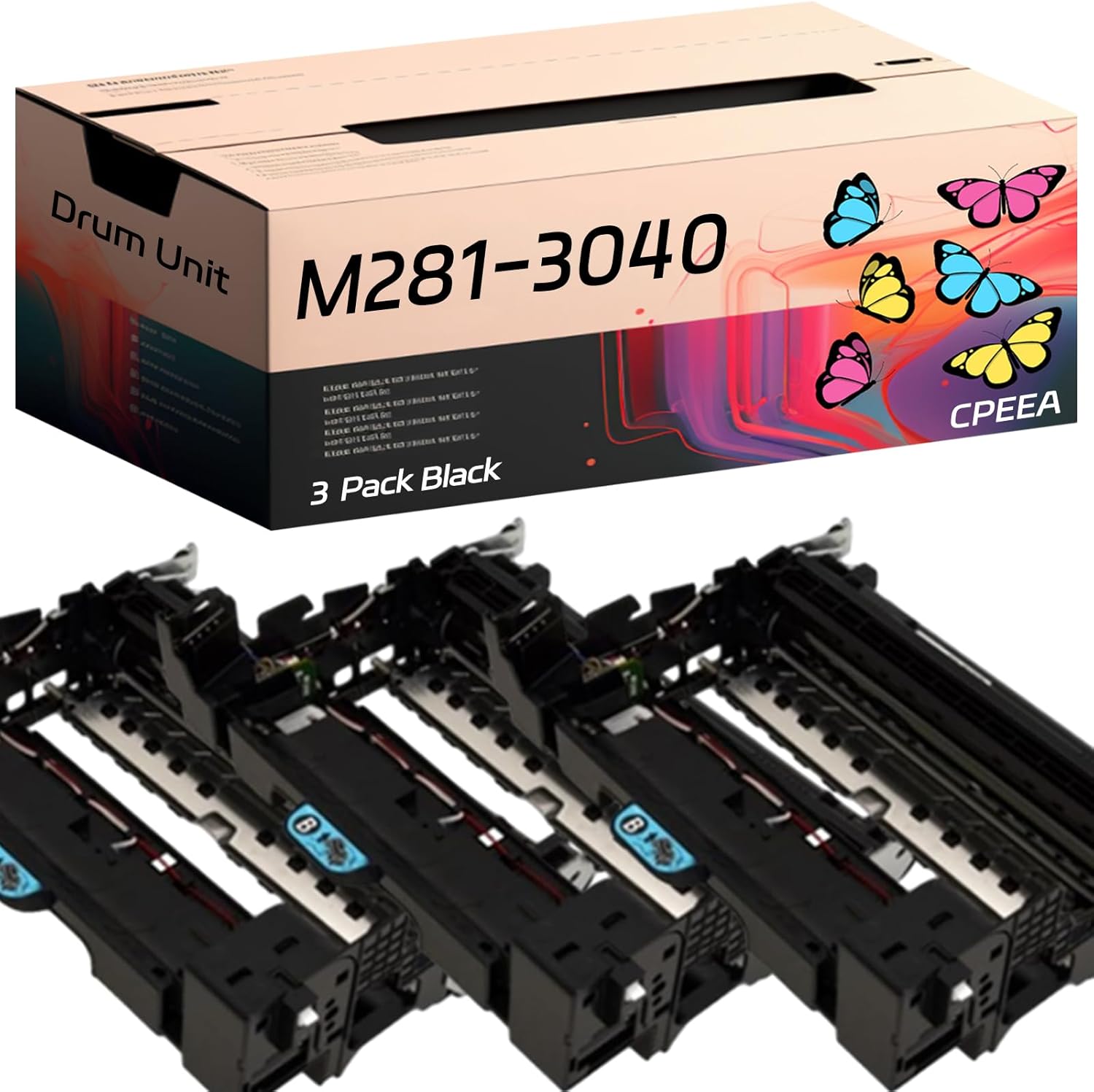 Compatible for Savin M281-3040 Drum Unit Work for Savin MP 601SPF SP 5300DN SP 5310DN MP 501SPF Printers, with Chip, High Yield 35000 Pages, Clear Printing (3 Pack Black)
