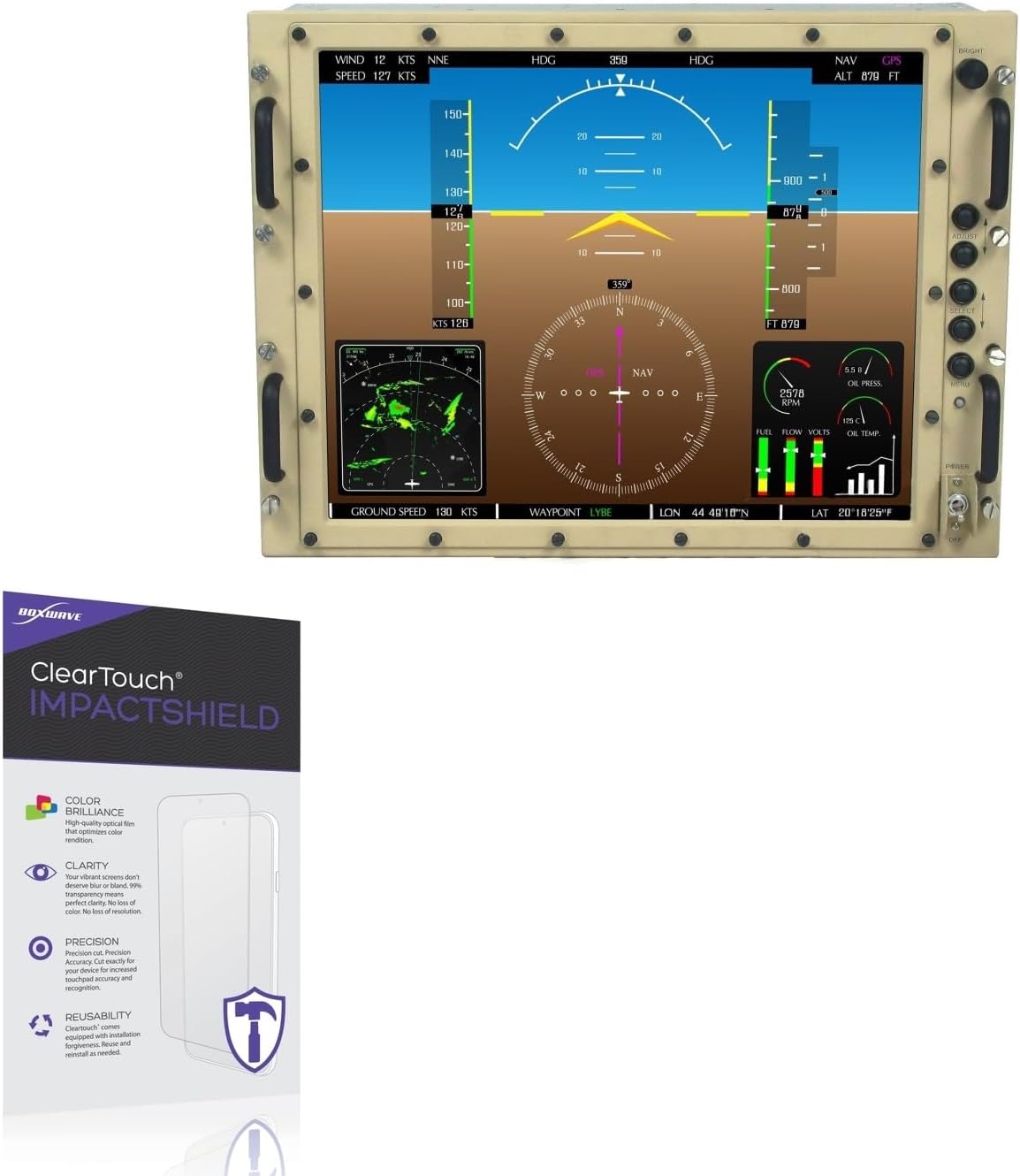 BoxWave Screen Protector Compatible With Neuro Logic Systems RF-19-GX1 - ClearTouch ImpactShield (2-Pack), Impenetrable Screen Protector Flexible Film