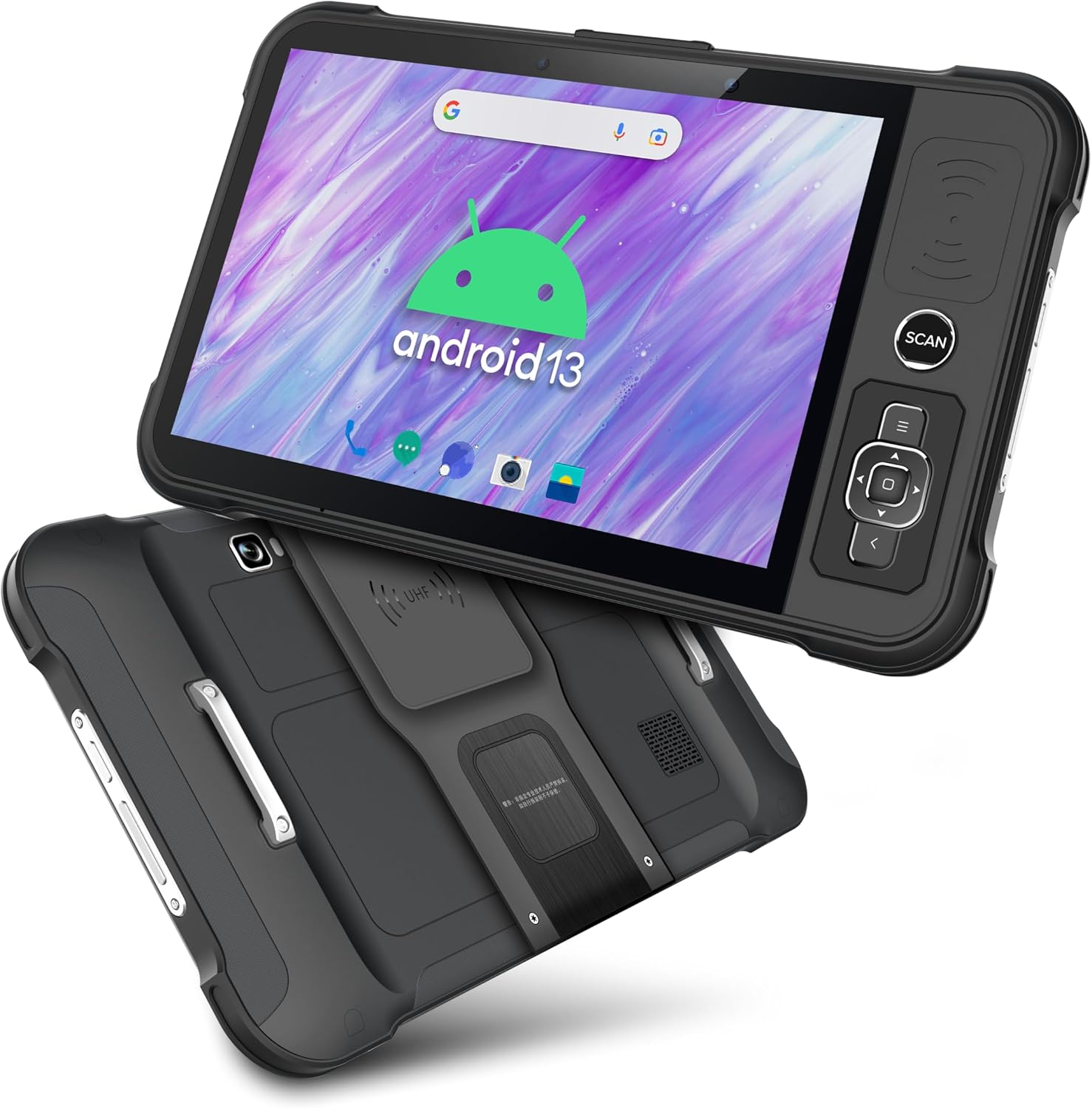 Chainway P80 RFID Scanner Android Tablet, Impinj E710 RFID Tag Reader (UHF GS1 EPC GEN2), Zebra SE4710 2D/1D/QR Code Scanner, Android 13, WiFi, GPS, NFC, Bluetooth, Heavy Duty, 8700mAh All-Day Battery