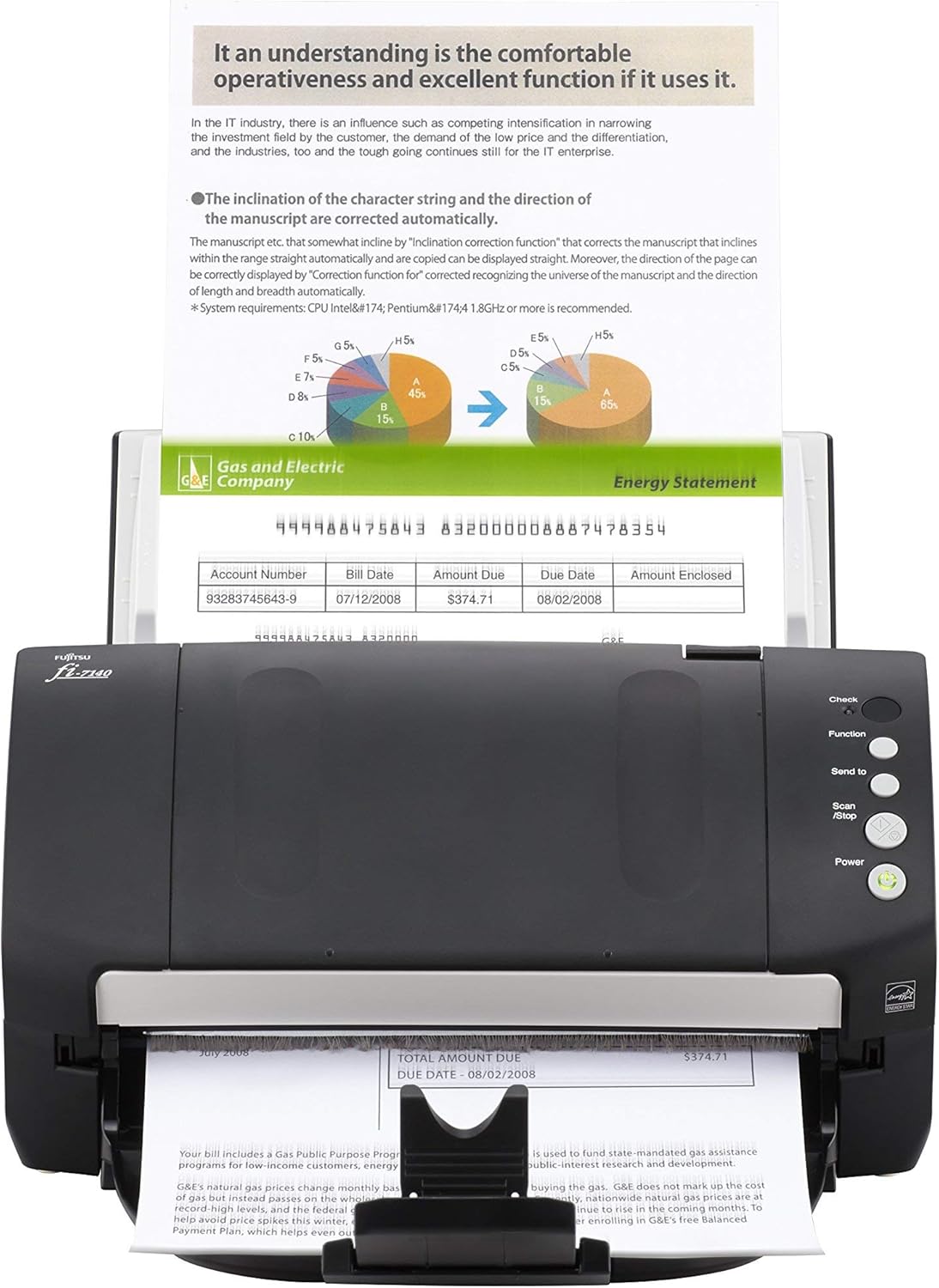 Fujitsu FI-7140 Document Scanner, PA03670-B101 (Renewed)