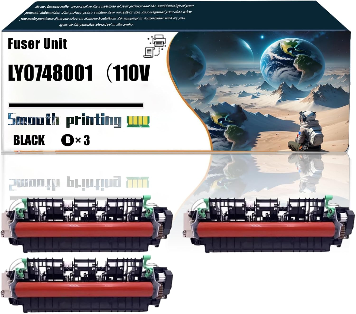 Replacement Parts Fuser Unit LY0748001（110V） Compatible with Brother HL-4150CDN HL-4570CDW HL-4570CDWT MFC-9460CDN MFC-9560CDW Printers (3 Pack Black)
