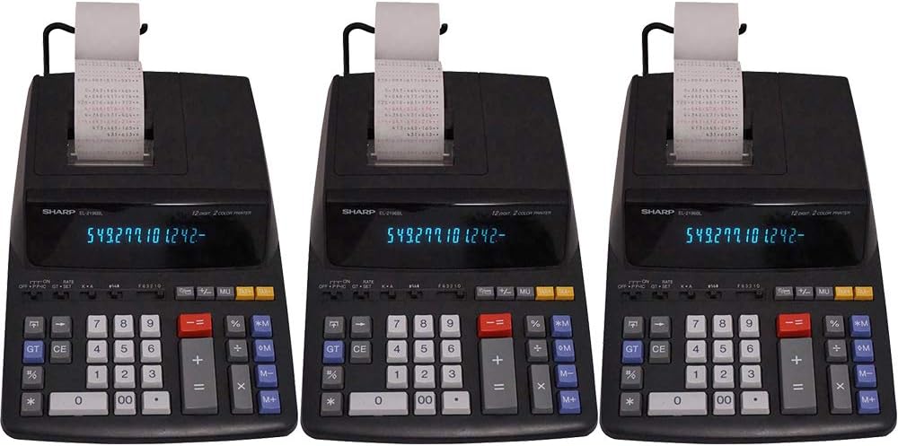 3 X Sharp EL2196BL Standard Function Calculator