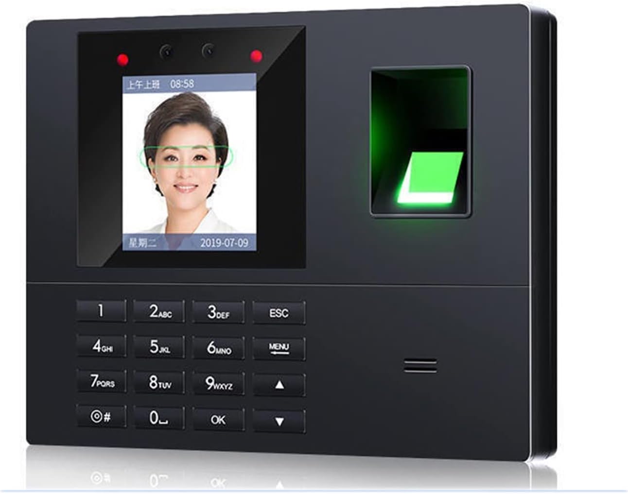 Time Clock Face Recognition Time Attendance Machine Fingerprint Time Attendance Machine Biometric Sign-in Machine for Employees Small Business Office Electronics Products,
