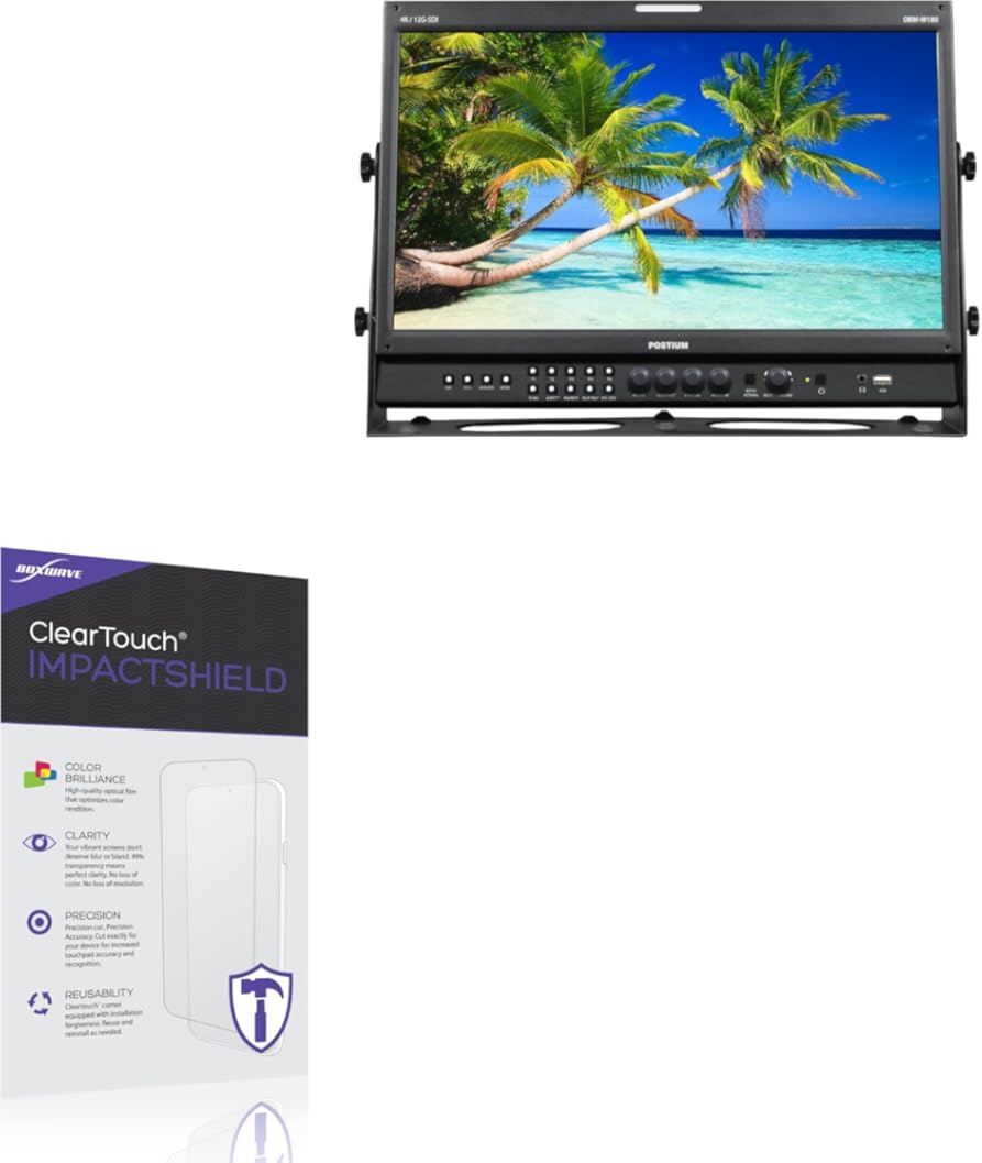 BoxWave Screen Protector Compatible with Postium OBM-W180 - ClearTouch ImpactShield (2-Pack), Impenetrable Screen Protector Flexible Film