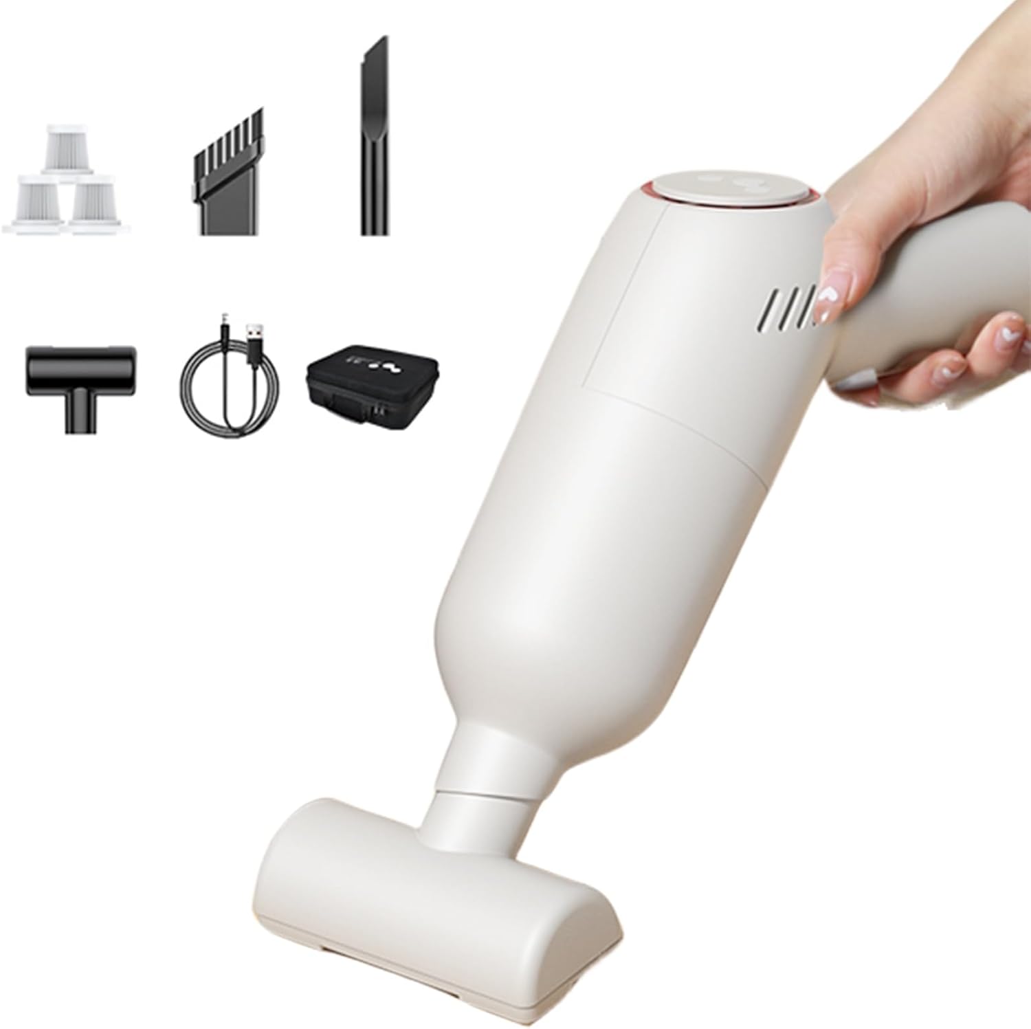 Handheld Vacuum Cordless, 45Kpa High Power, 3-in-1 Mini Dust Buster Vac with Duster Crevice, HEPA Filter, Rechargeable USB, Max 70 Min Runtime