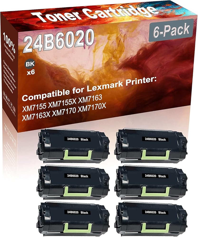 Credibility Store 6-Pack (Black) Compatible XM7155 XM7155X XM7163 XM7163X XM7170 XM7170X Laser Printer Cartridge (High Capacity) Replacement for 24B6020 Printer Cartridge
