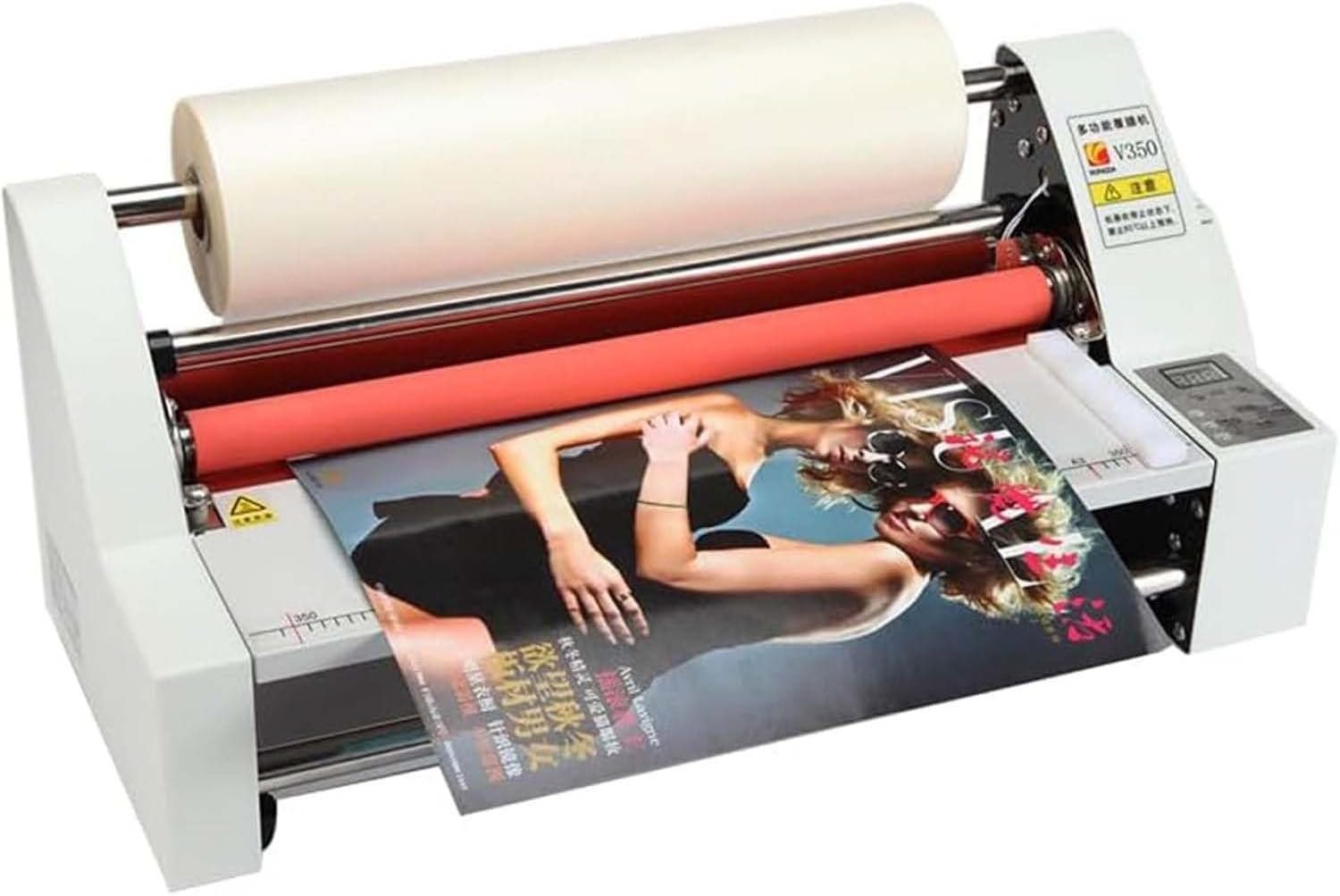 LYNNEYING 4 Roller Hot Cold roll Laminator, Digital Display Laminator, Auto Temp Control ±3℃, 0.1-5mm Thickness, 13 Inch 350mm Wide, Single&Dual Sided for Office/School, BOPP Film