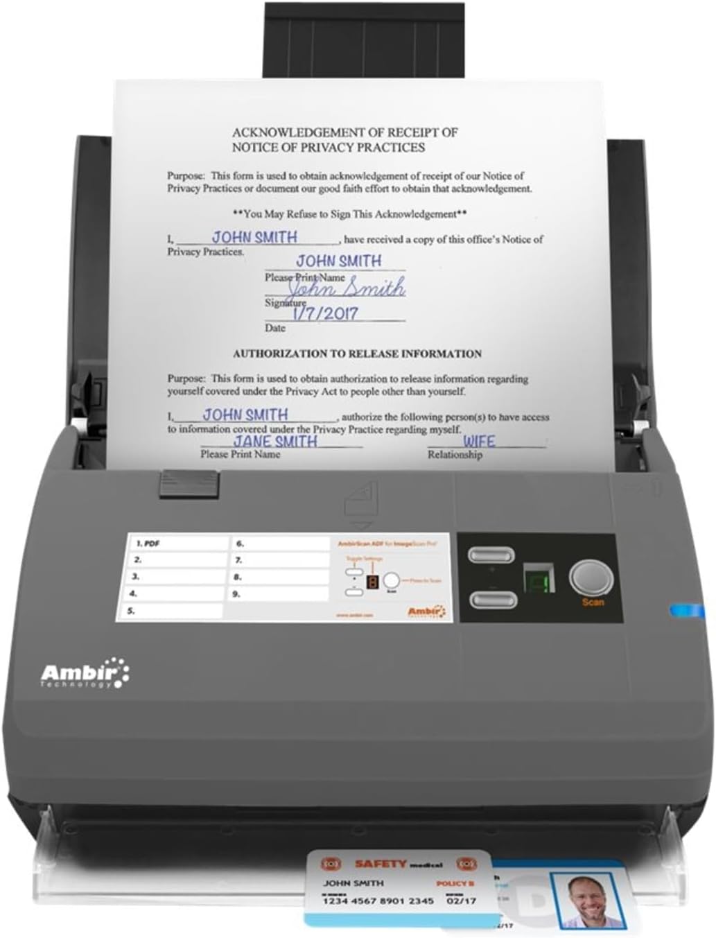 Ambir ImageScan Pro 830ix Sheetfed Scanner - 600 dpi Optical