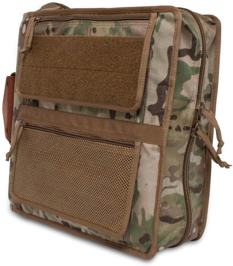 TACTICAL NOTEBOOK COVERS Tactical 3-Ring Binder Cover System | Zippered Padfolio Organizer Bag with Leather Handle | Fits 3” to 4” Binders | Durable Field Use Organizer (Multicam)