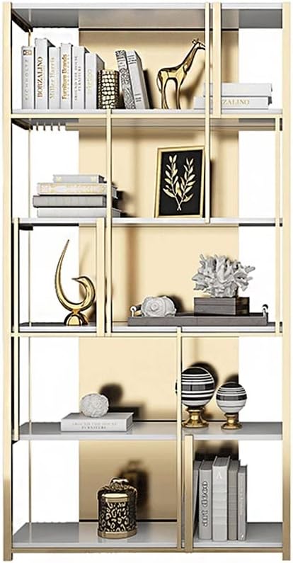 SONGCHAO Book Shelf Shelf Metal Stainless Steel Bookshelf Bookcase Floor Display Stand Partition Rack Suitable for Living Room Study Office Cube Storage Organizer (Color : B, Size : 120cm)