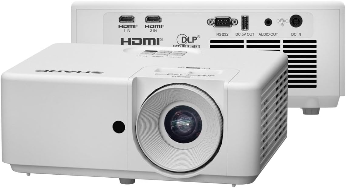 Sharp XP-M401H-W DLP Projector - 16:9 - Floor Mountable, Ceiling Mountable, Portable - 1920 x 1080 - Front, Rear, Rear Ceiling, Front Ceiling - 1080p - 20000 Hour Normal Mode - Full HD - 50,000:1 - 40