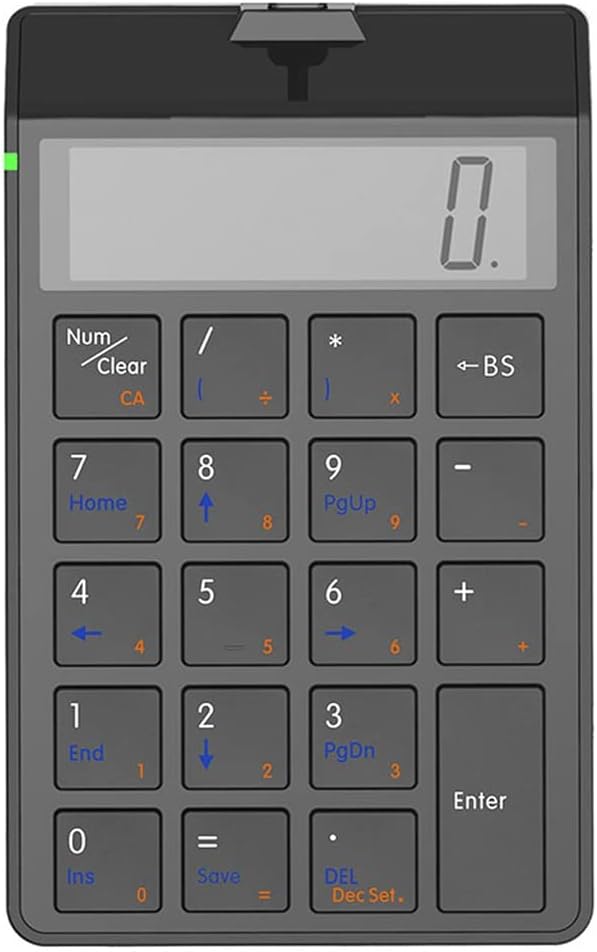 Calculator Keypad Charging Financial Accounting Keyboard 12-Digit Display Keyboard Calculator Dual-use(OneColor)