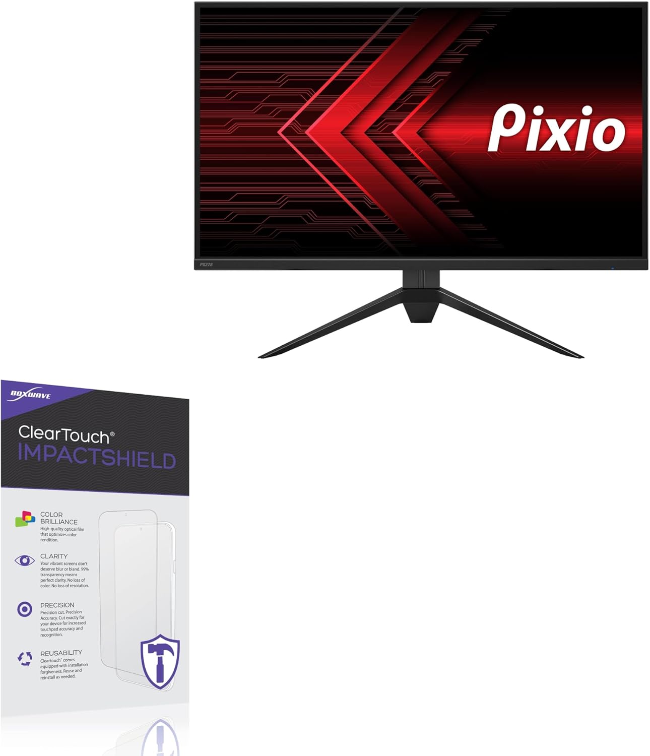 BoxWave Screen Protector Compatible With Pixio PX278 - ClearTouch ImpactShield (2-Pack), Impenetrable Screen Protector Flexible Film