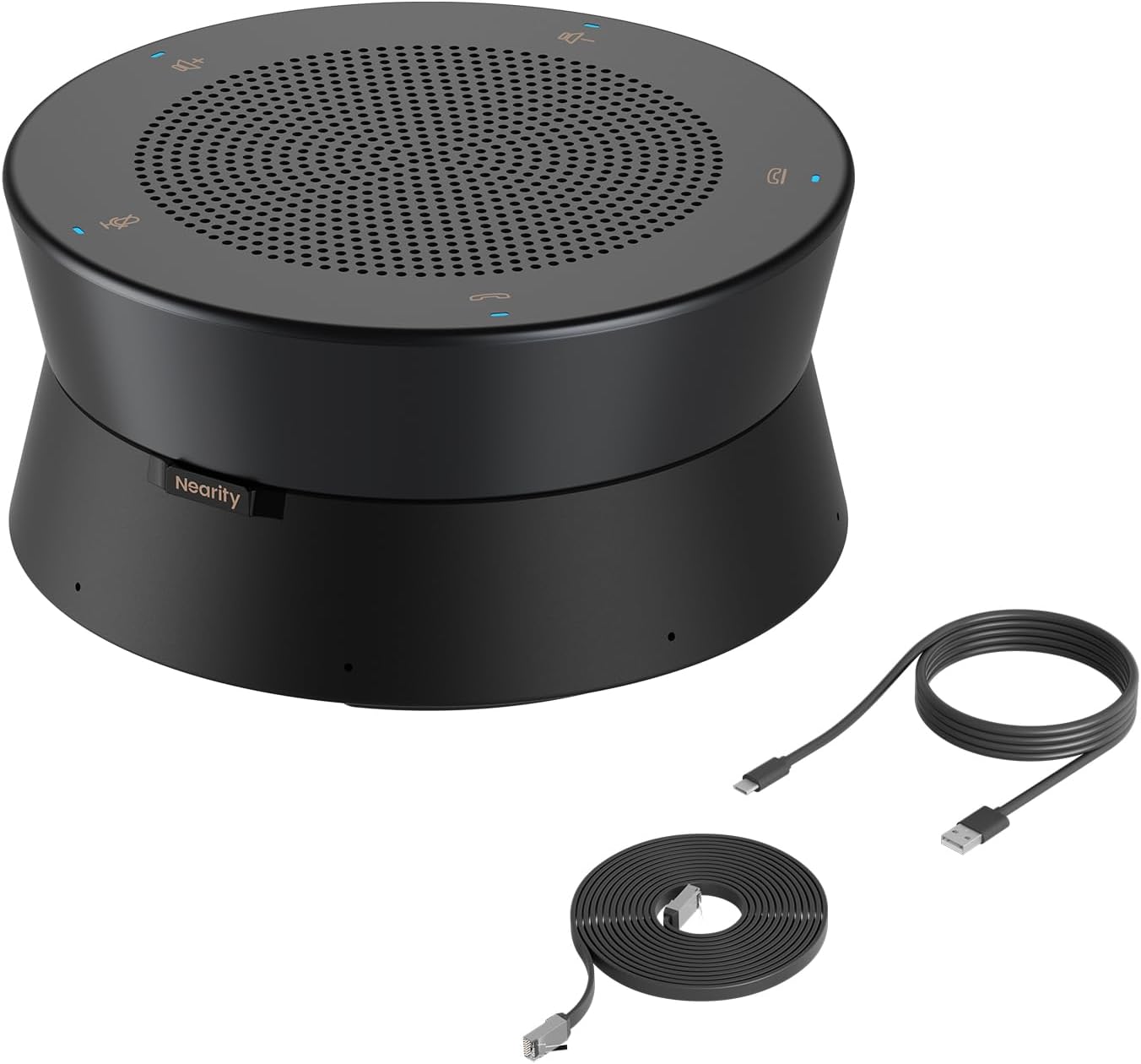 Nearity A21S Zoom Certified Conference Speaker and Microphone, Speakerphone w/8 Mics, 16ft Voice Pickup, AI 2.0 Noise Cancelling, USB Speakermic with Daisy Chain, Works with Microsoft/Teams/Google Mee