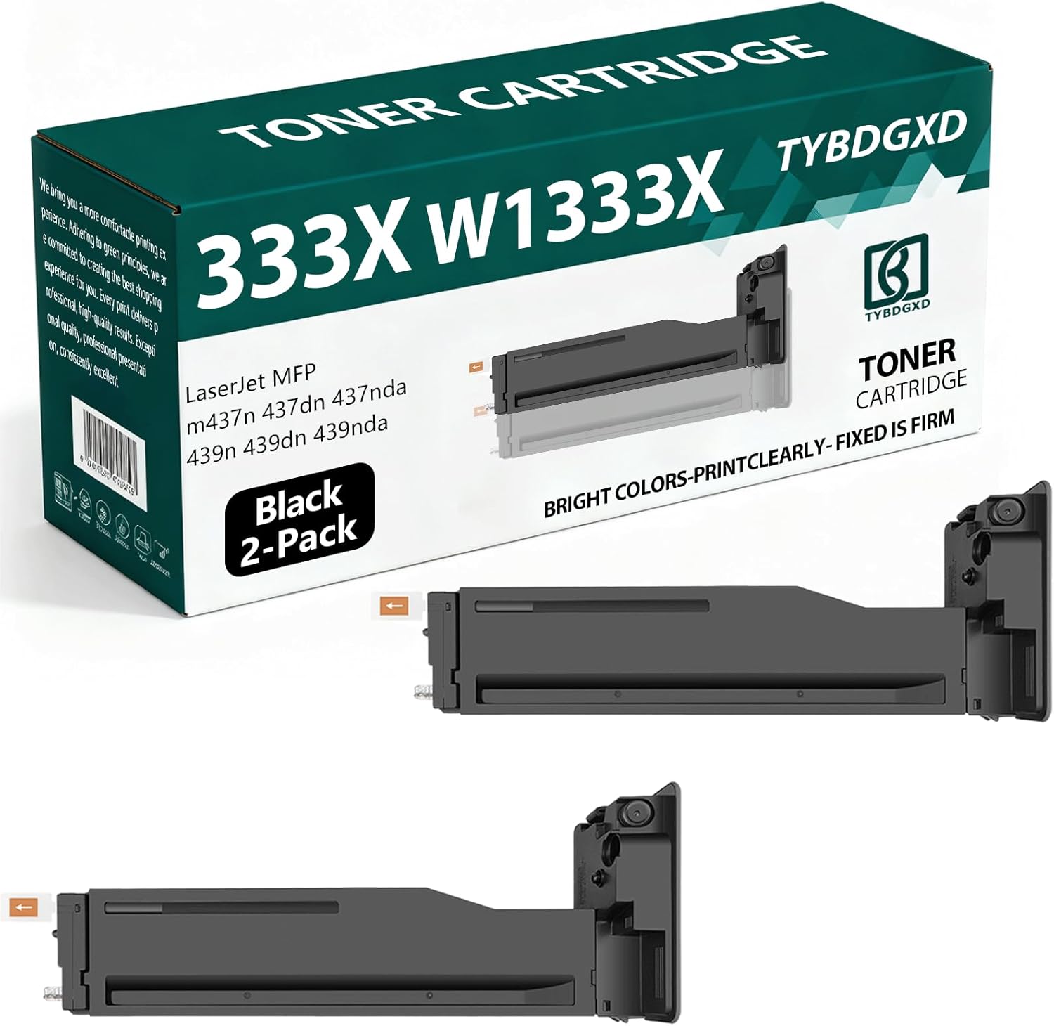 333X W1333X High Yield Black 5,000 Pages Toner Cartridge Compatible for HP Compatible Replacement for HP LaserJet MFP m437n 437dn 437nda 439n 439dn 439nda Printers,2-Pack