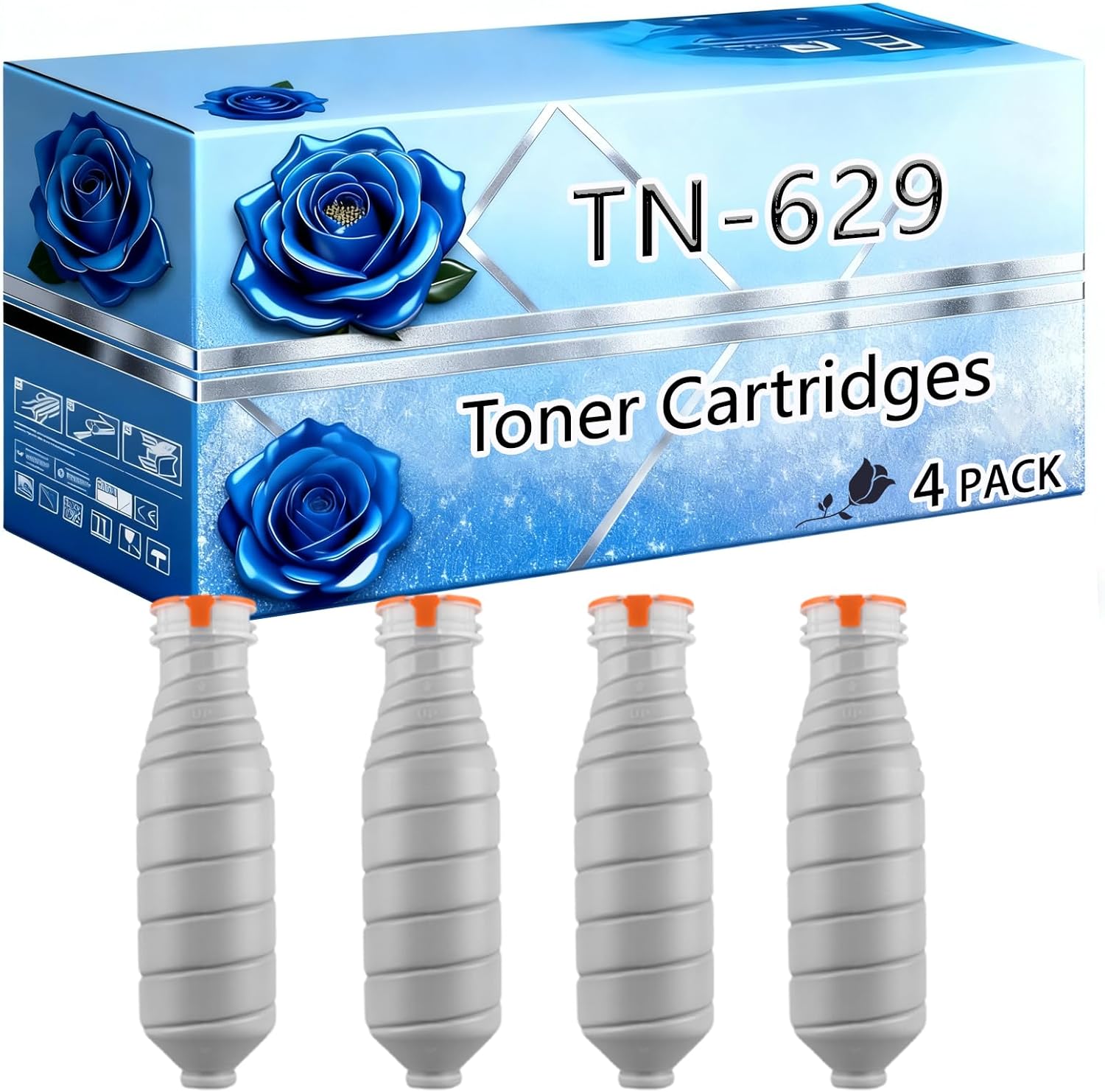 BIVOL Compatible Toner Cartridges Replacement for Konica Minolta TN-629 High Yield 104000 Pages AccurioPress C7090 C7100 Printers (4 Pack Black)