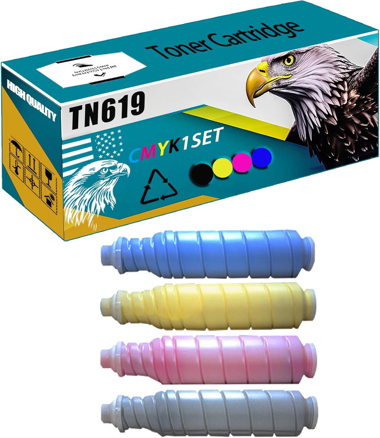 TN619 Toner Cartridge Compatible for Konica Minolta AccurioPress C2060 C2070 C3070 C3080 C3080P C4070 C4080 Press C1060 C1070 Printers, High Production Replacement (Multicolor)