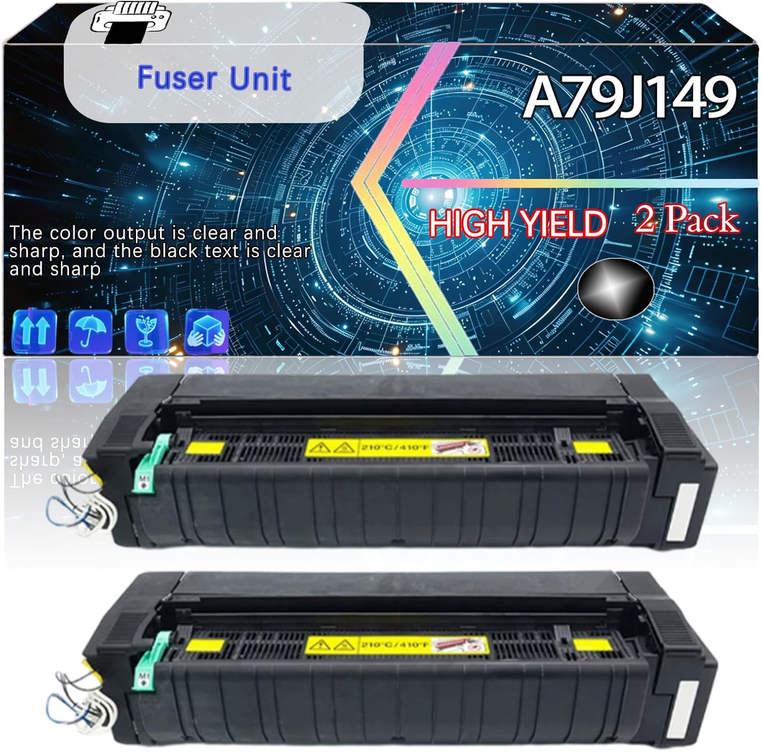 CEECN A79J149200（110V） Compatible for Konica Minolta bizhub C450i C458 C558 C650i C658 Printers, Replacement Fuser Unit High Yield Printer Accessories (2-Pack Black)