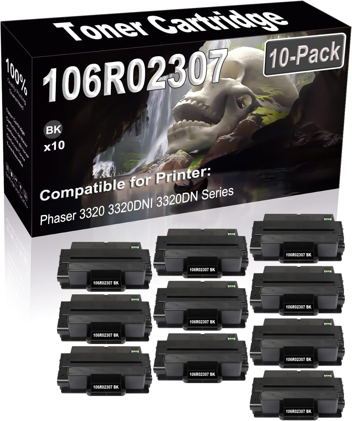 SINIYA 10-Pack (Black) Compatible High Yield 106R02307 Laser Printer Toner Cartridge use for Phaser 3320 3320DNI 3320DN Printer