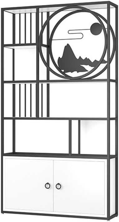 LOVULIFE Book Shelf Storage Rack Home Modern Minimalist Floor-to-Ceiling Bookshelf Nordic Partition Wrought Iron Shelf Office Storage Display Stand Bookshelf Bookcase(Color:C,Size:100 * 30 * 180cm)