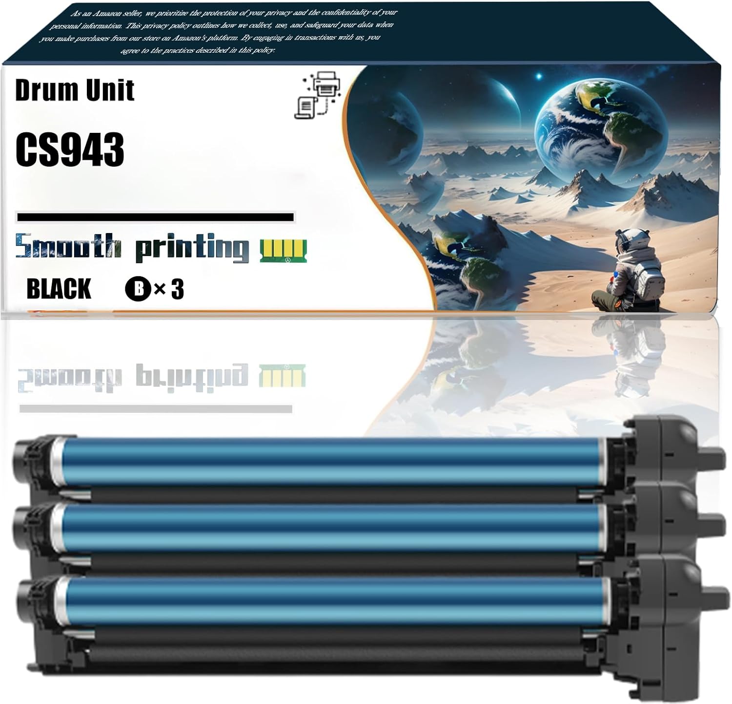 Replacement Parts Drum Unit CS943 Compatible with Lexmark CS943de CX942adse CX943adtse CX943adxse CX944adtse Printers, Contains Chip and Clear Printing (3 Pack Black)