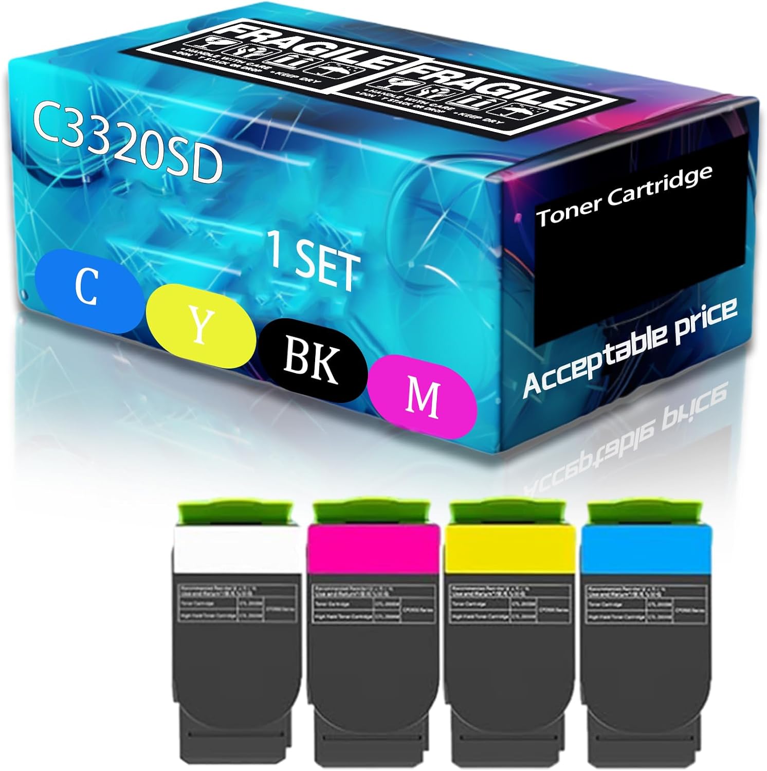 MUCQL C3320SD Toner Cartridge Compatible for Xerox ApeosPort Print C3320SD C3830SD Printer, high Printing Page Count 10500 Pages. (Multicolor)