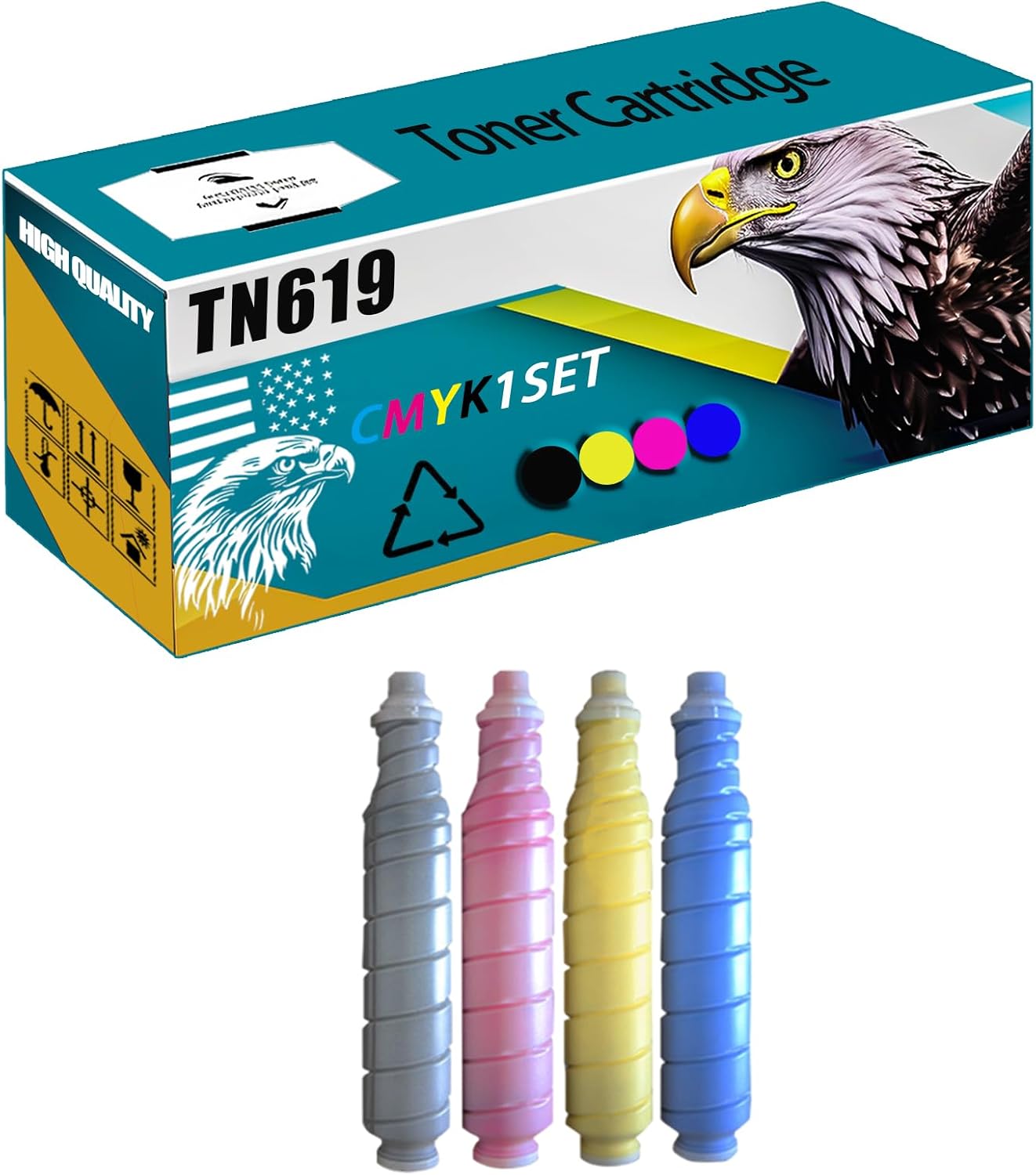 CEECN TN619 Toner Cartridge Compatible for Konica Minolta AccurioPress C2060 C2070 C3080 C3080P C4070 C4080 bizhub Press C1060 C1070 Printers, High Production Replacement (Multicolor)