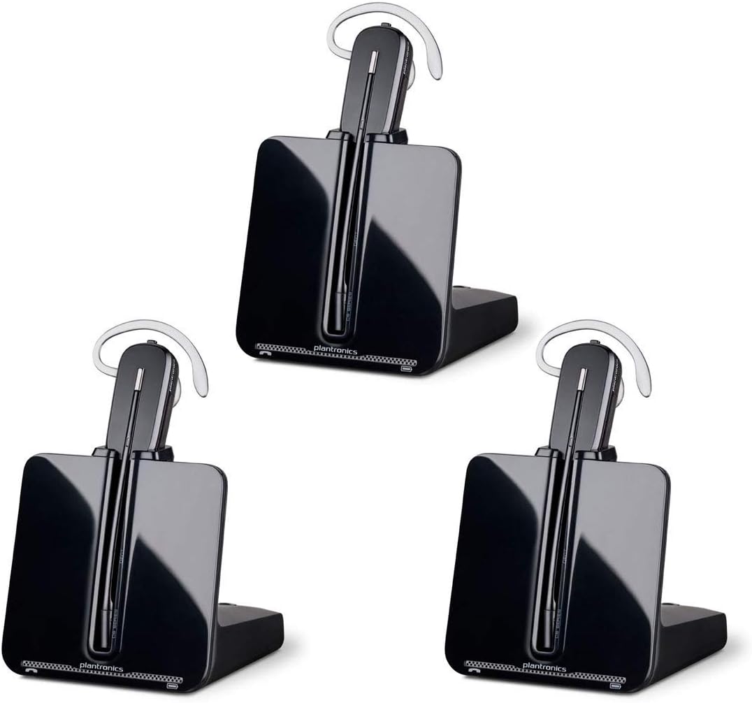 Plantronics CS540 DECT Wireless Headset, Convertible, 3-Pack 84693-01 (Renewed)