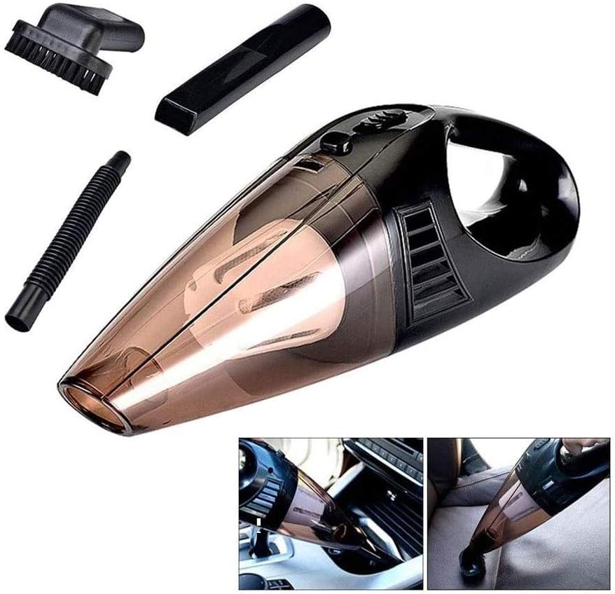QERMXYRI Handheld Vacuum Cordless,Car Strong Suction DC 12V Wet Dry Handheld Portable Pet Hair Cleaner(Black)