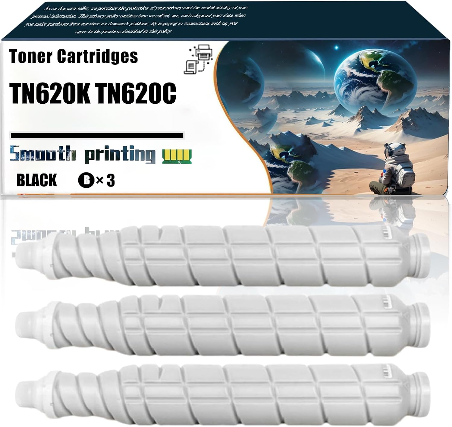 LSSF Replacement Parts Toner Cartridges TN620K TN620C TN620M TN620Y Compatible with Konica Minolta AccurioPrint C3070L C4065 Printers, Contains Chip and Clear Printing (3 Pack Black)