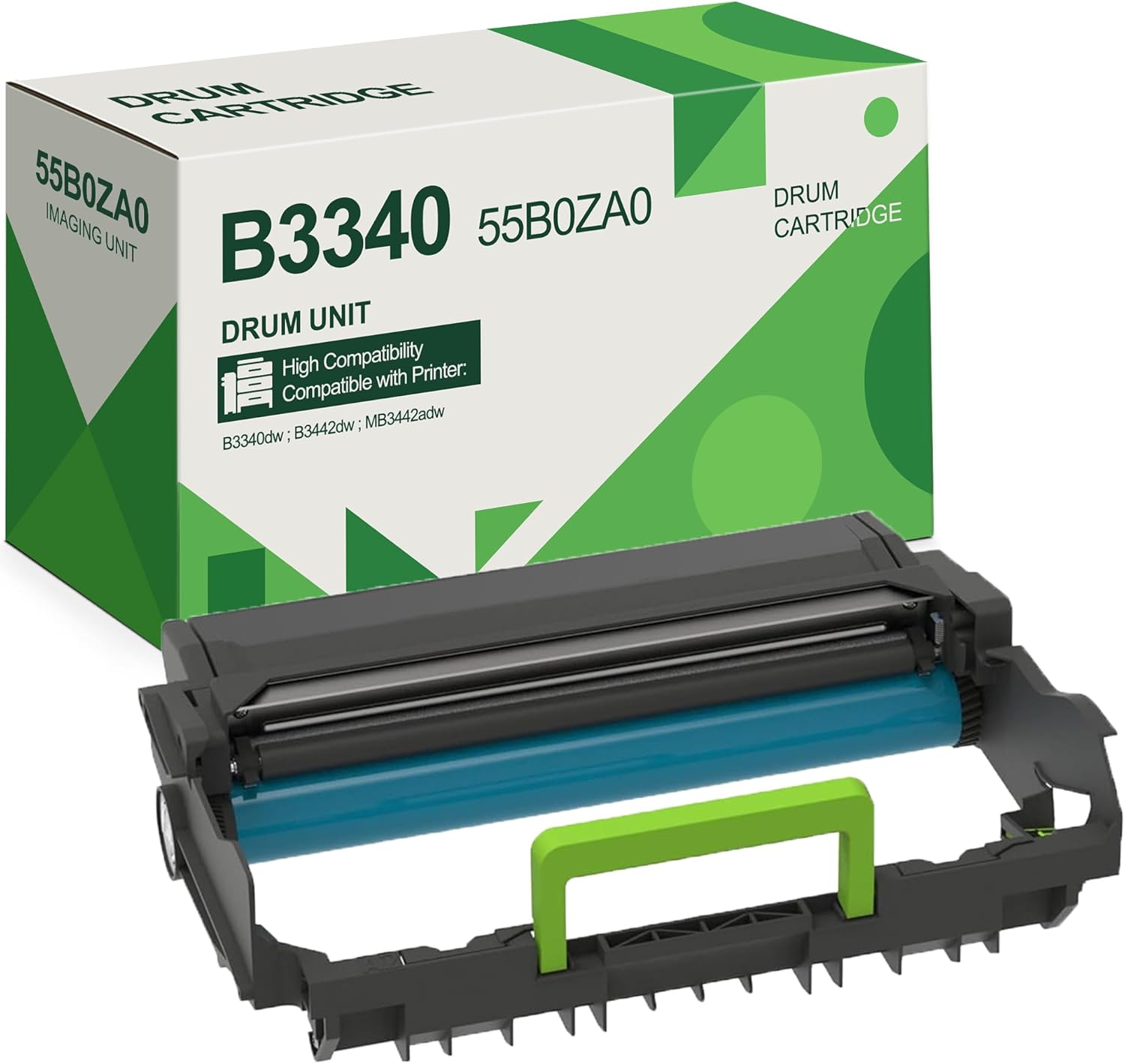 B3340 55B0ZA0 Drum Unit - 1 Pack Replacement for Lexmark 55B0ZA0 Imaging Unit Toner for B3340dw B3442dw MB3442adw Printer, Approximately 40,000 Page Yield, Black
