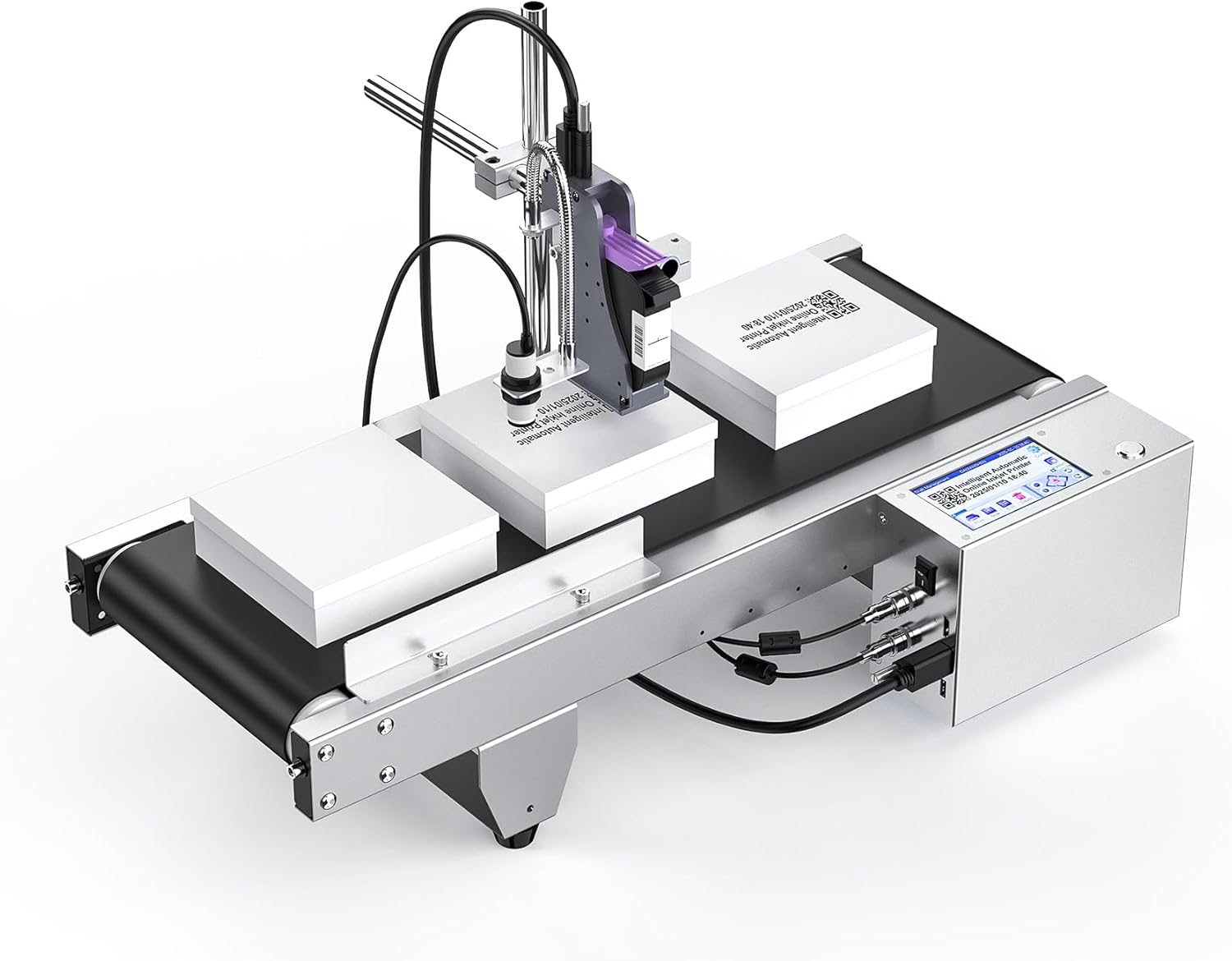 WELCZEK JS350 Automatic Inkjet Coding Machine with Mini Conveyor Belt | 2-12.7mm Industrial Online Inkjet Printer for Expiry Dates, Batch Numbers, Barcodes, QR Codes, Logos & Labels etc.