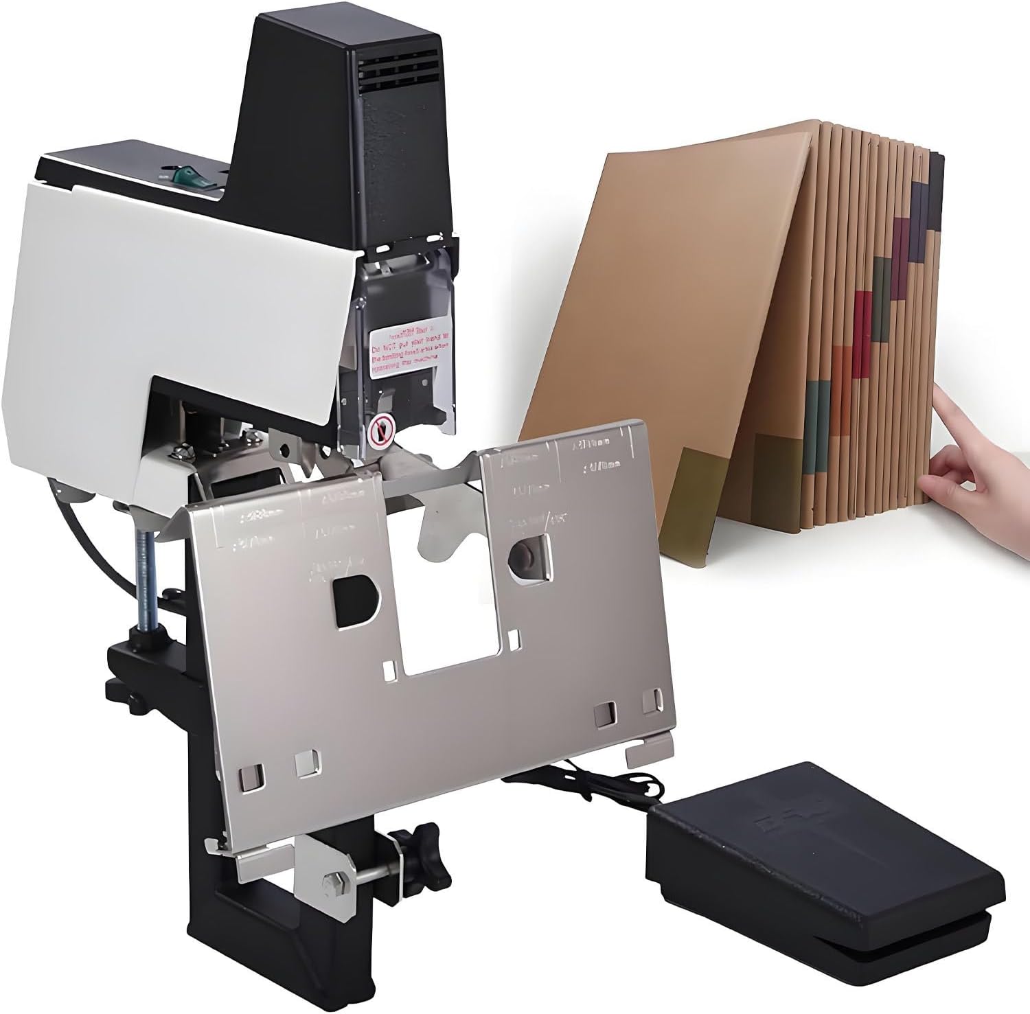 GLBMXDD Binding Machine, Electric Stapler, Heavy Duty Book and Plate Binding Machine with Pedal, Automatic Saddle- Binding Machine, for Office,Schools,Publishing Houses,Ect