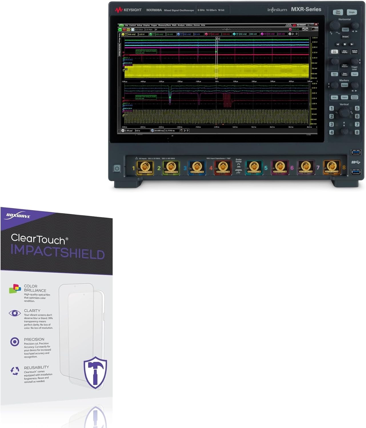 BoxWave Screen Protector Compatible With Keysight MXR104A - ClearTouch ImpactShield (2-Pack), Impenetrable Screen Protector Flexible Film