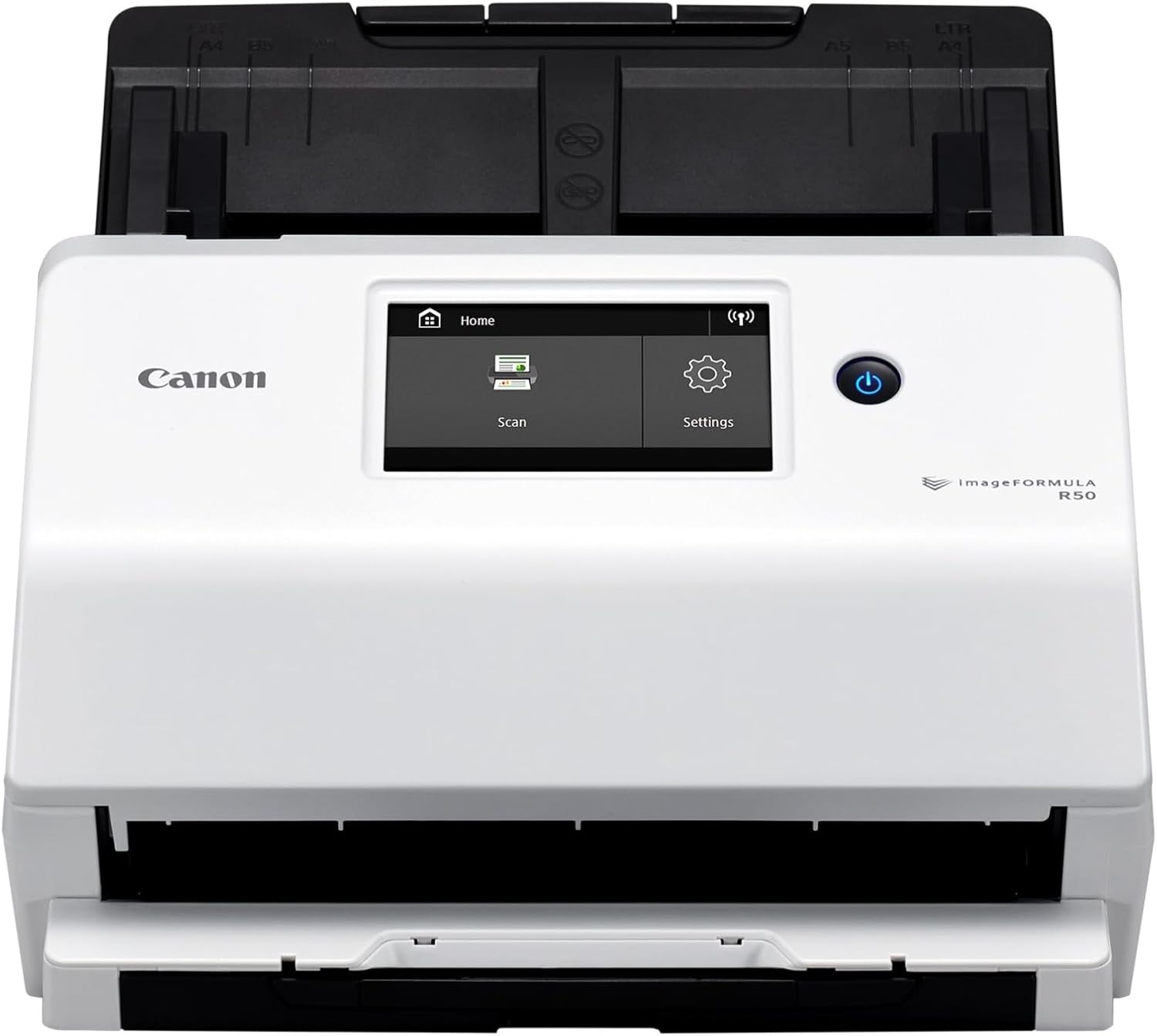 Canon imageFORMULA R50 Business Document Scanner for PC and Mac - Color Duplex Scanning - Connect with USB Cable or Wi-Fi Network - LCD Touchscreen - Auto Document Feeder - Easy Setup