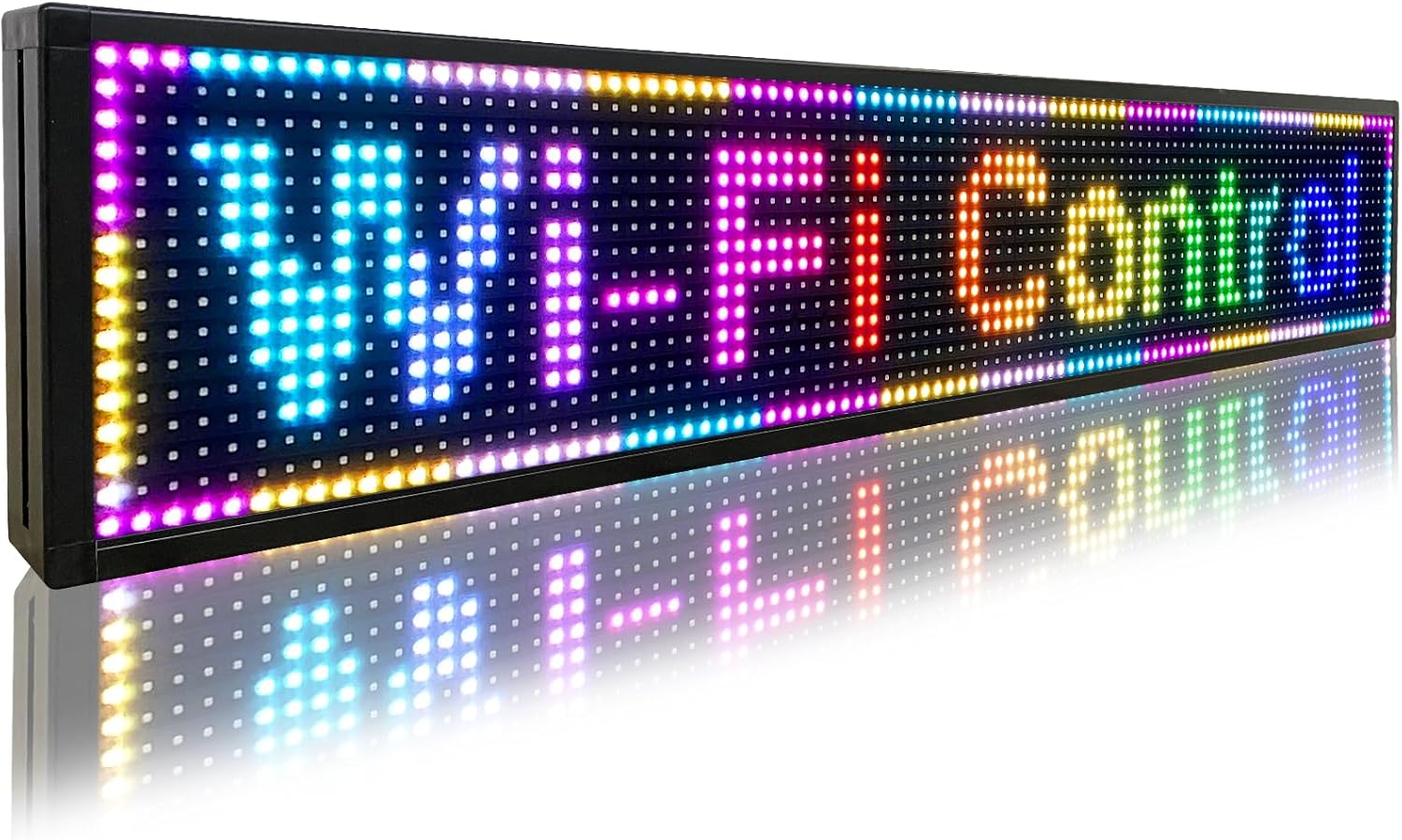 P6 Outdoor Full Color 40 x 18 inches Led Sign WIFI And USB Programmable Led Sign With High Resolution Scrolling Texts, Colorful images and videos LED Advertising Display Board For Shop (P10-40''x8'')