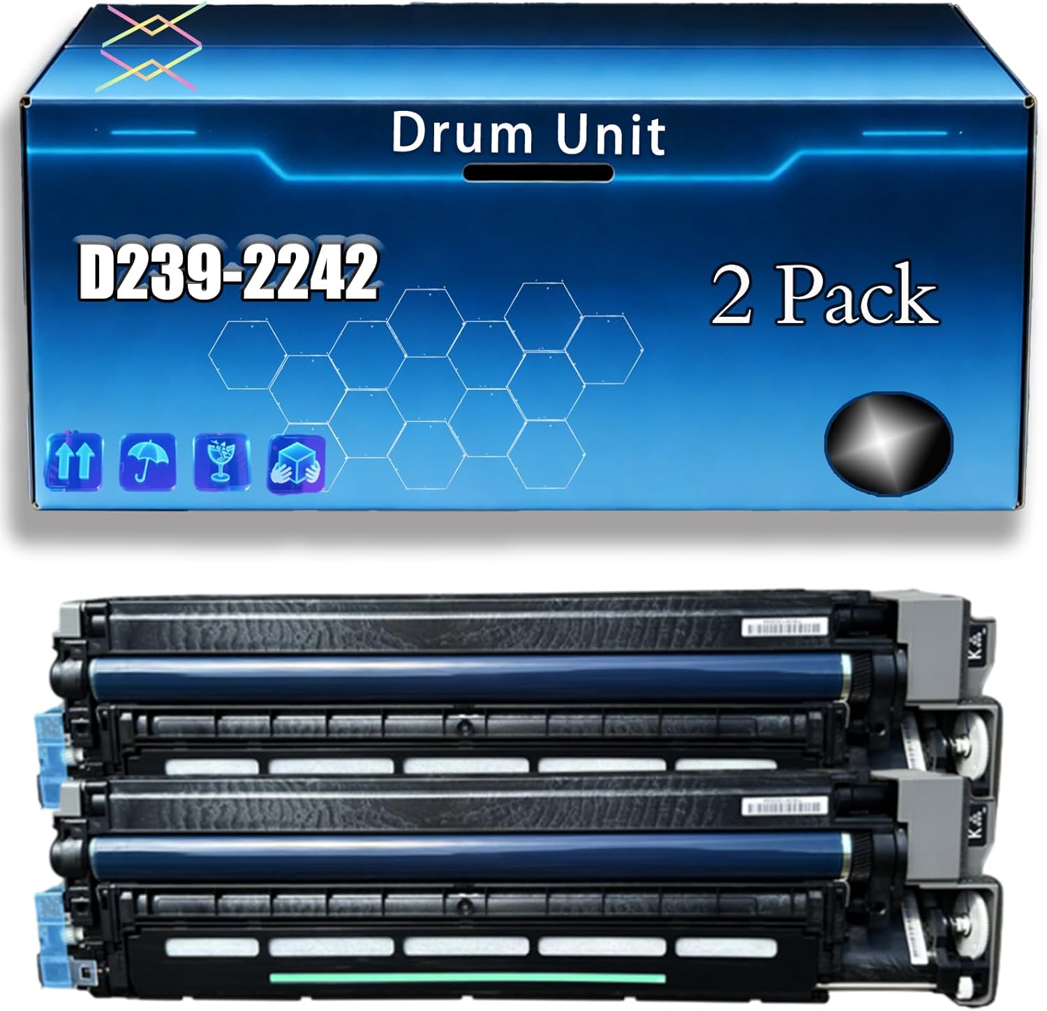 D239-2242 Drum Unit Compatible for Savin MP C3004 MP C3004ex MP C3504 MP C3504ex MP C4504 MP C4504ex MP C501SP MP C6004 MP C6004ex Printers, with Chip, Bright Colors Clear Printing (2 Pack Black)