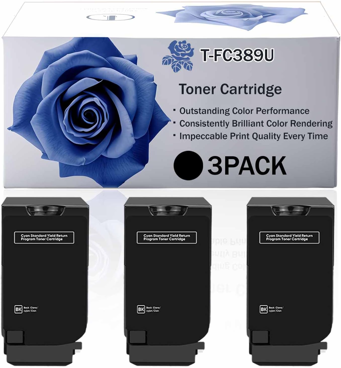 T-FC389U T-FC389U-KR T-FC389U-CR T-FC389U-MR T-FC389U-YR High Yield Toner Cartridge Compatible for Toshiba E-Studio 389CS 479CS Printer, Premium Print Performance for Your Office Needs (BK-3PACK)