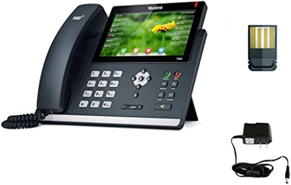 Yealink T48S SIP POE Office Phone Bundle with Power Supply and Microfiber Cloth- Requires VoIP Services or Cloud Services (T48S Bluetooth Bundle)