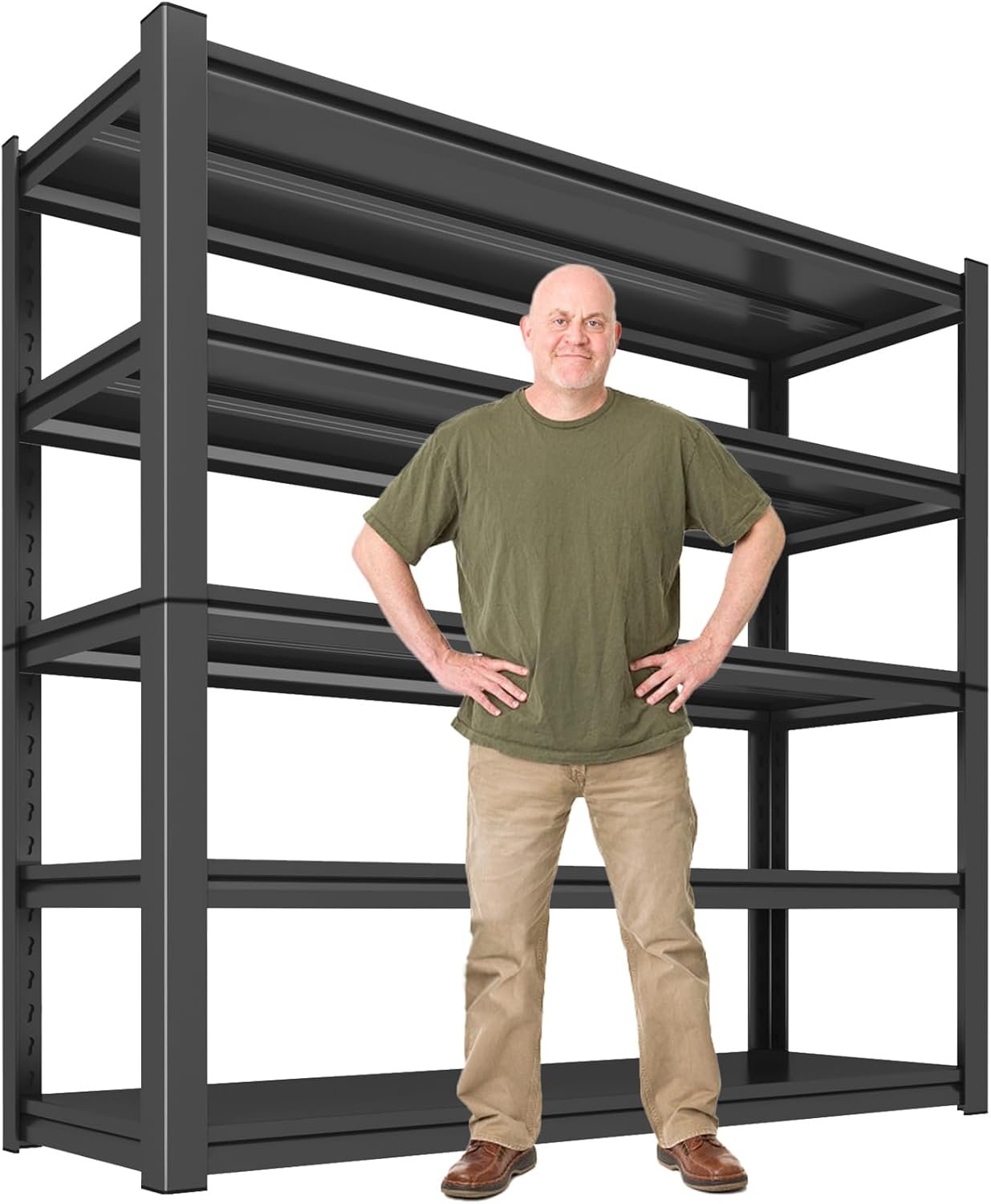 LLIIFFEE Wide Large Bookshelf 5 Tier Adjustable Bookcase Modern Book Shelf Industrial Bookshelves Book Storage Organizer for Bedroom Home Office Living Room (19.7