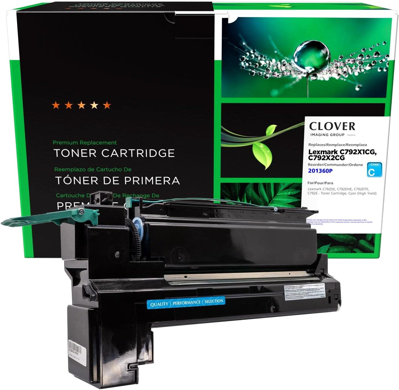 Clover Remanufactured High Yield Toner Cartridge Replacement for Lexmark C792 | Cyan