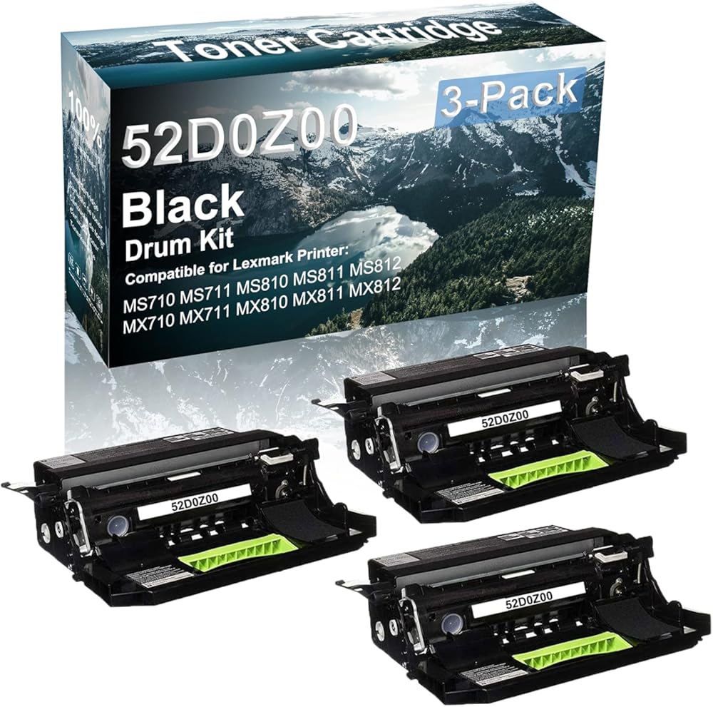 Credibility Store 3-Pack Compatible 52D0Z00 Drum Kit use for MS710 MS711 MS810 MS811 Printer (Black)