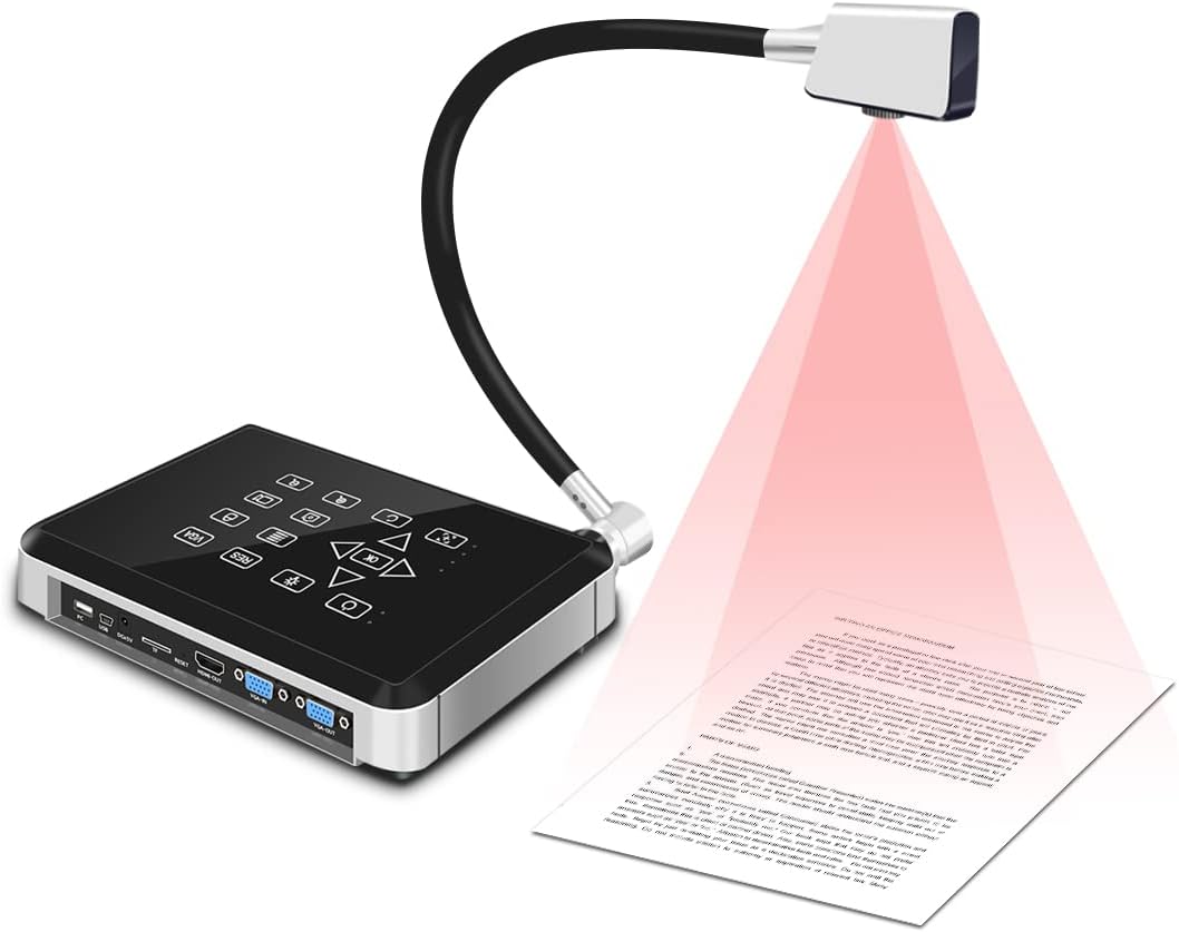 Document Camera Ultra HD 13MP HHDMI Document Camera is Used for Remote Learning, Teaching, and scanning by Teachers. The Drawing Input Computer Supports USB, HDMI, VGA, VGA Interface, and TF Card