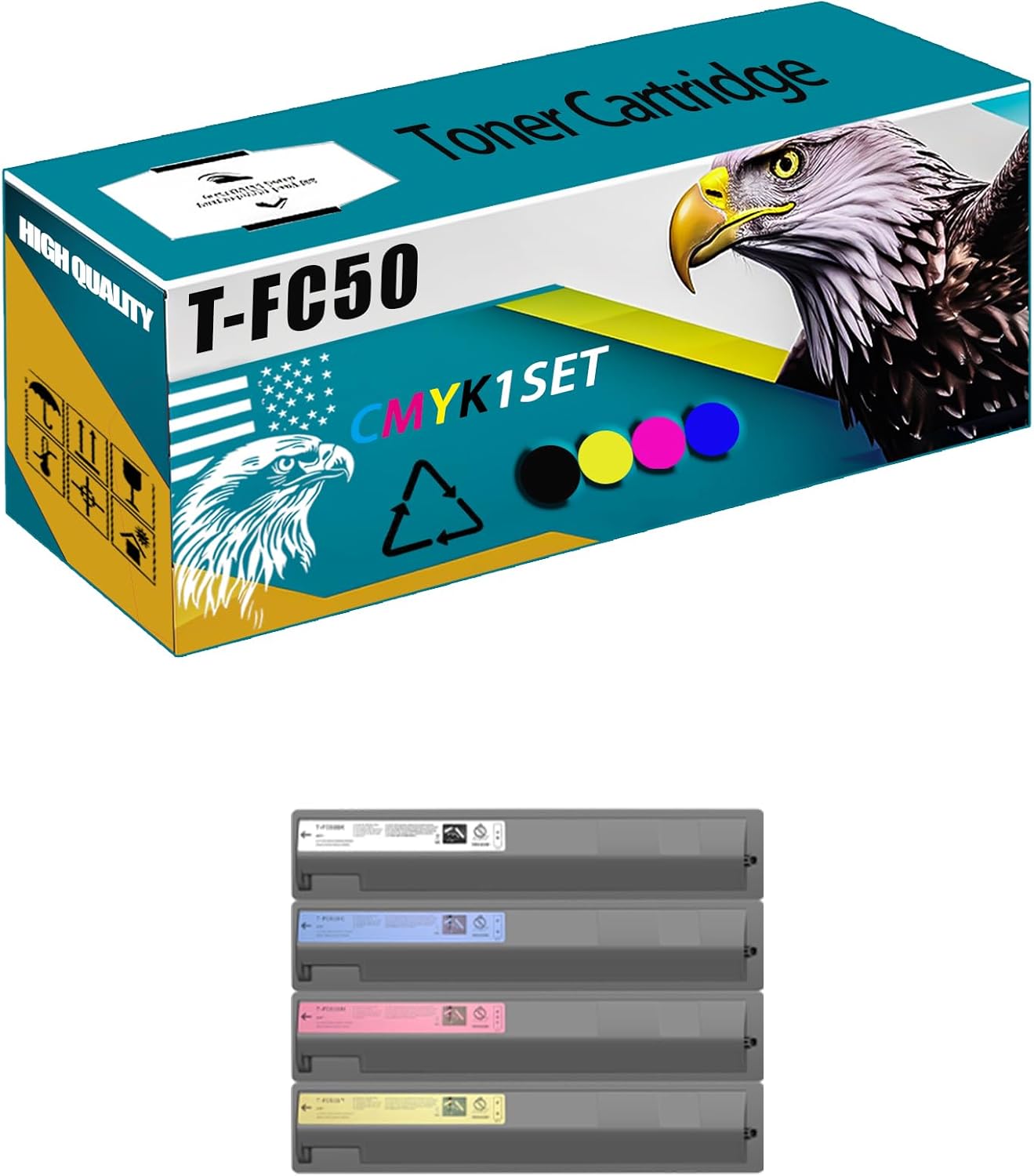 CEECN T-FC50 Toner Cartridge Compatible for Toshiba E-Studio 2555C 3055C 3555C 4555C 5055C Printers, High Production Replacement (Multicolor)