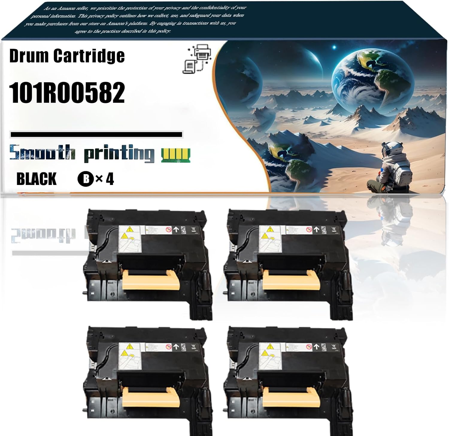 Replacement Parts Drum Cartridge 101R00582 Compatible with Xerox VersaLink B605XTF B605XTP B610DN B610DT B610DX Printers, Contains Chip and Clear Printing (4 Pack Black)