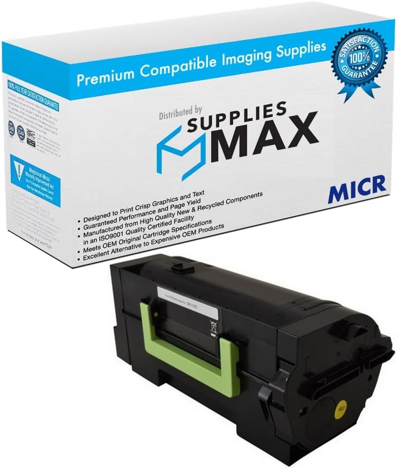 SuppliesMAX Compatible MICR Replacement for Lexmark MS-725/MS-821/MS-822/MS-823/MS-825/MX-721/MX-722/MX-725/MX-822/MX-826 Series Toner Cartridge (7500 Page Yield) (58D5000)