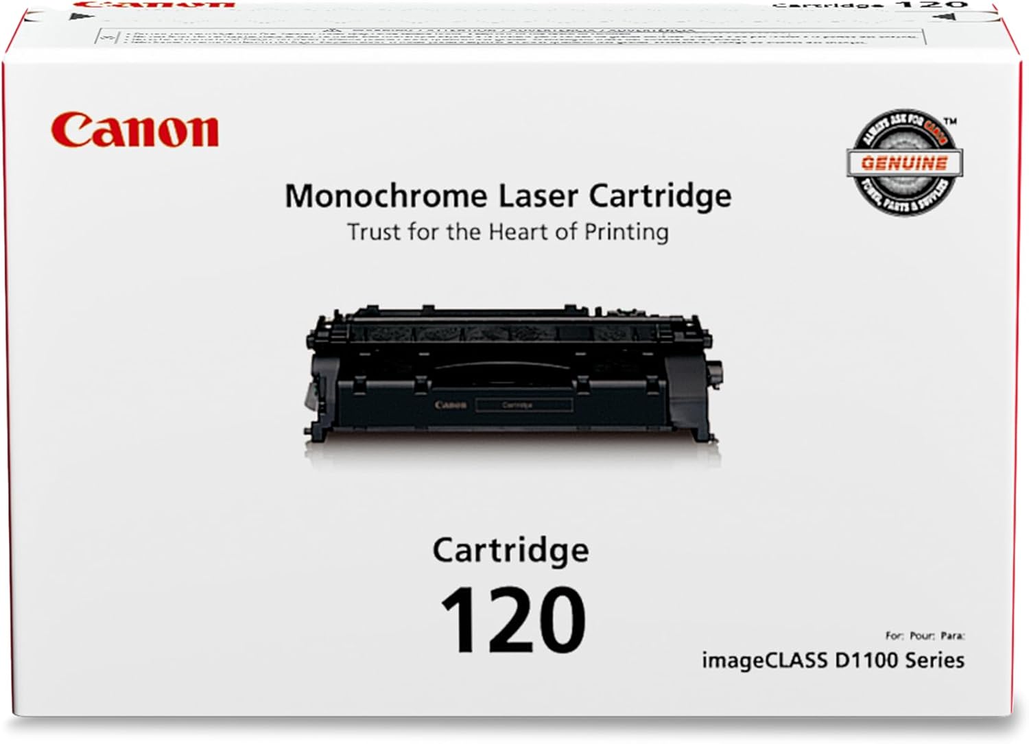 Canon Genuine 120 Black Toner Cartridge Compatible with D1100 Series, D1300 Series, D1500 Series